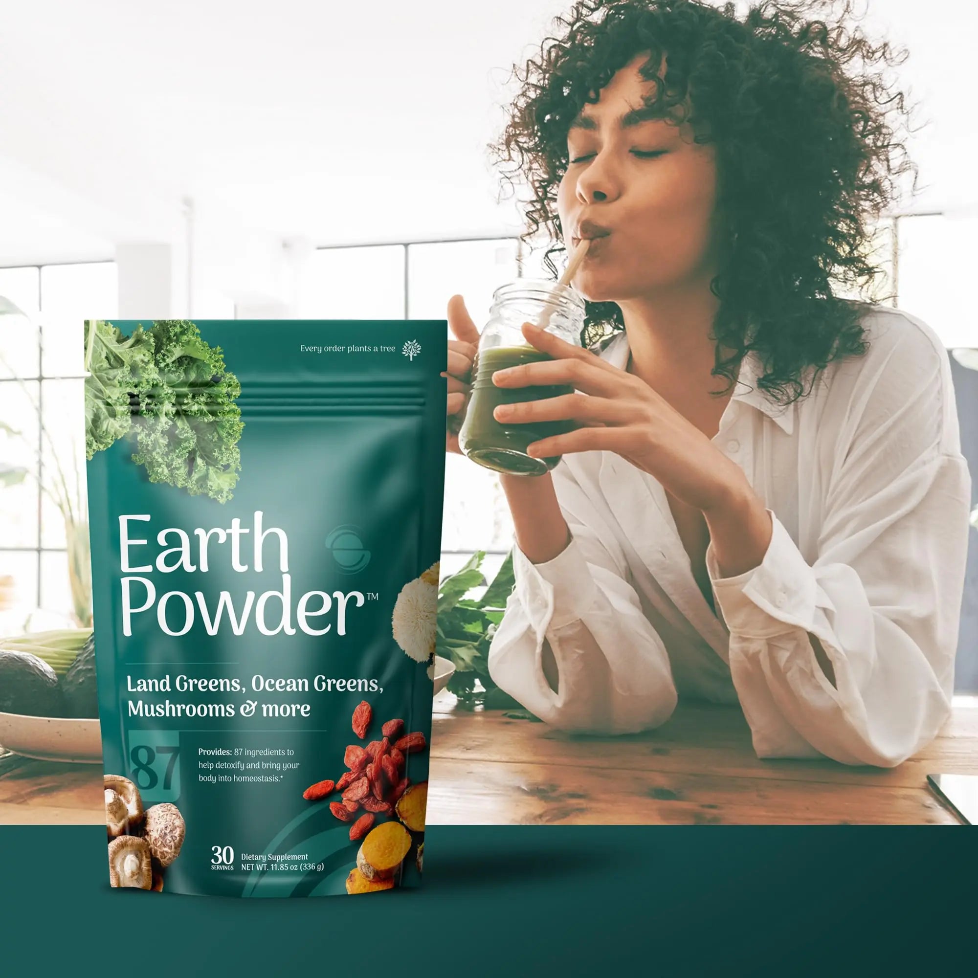 Earth Powder Daily Foundational Nutrition Supplement with 28 Greens & 10 Mushrooms | 87 Nutrients for Energy, Gut Health & Mental Clarity Earth Powder Au supplements