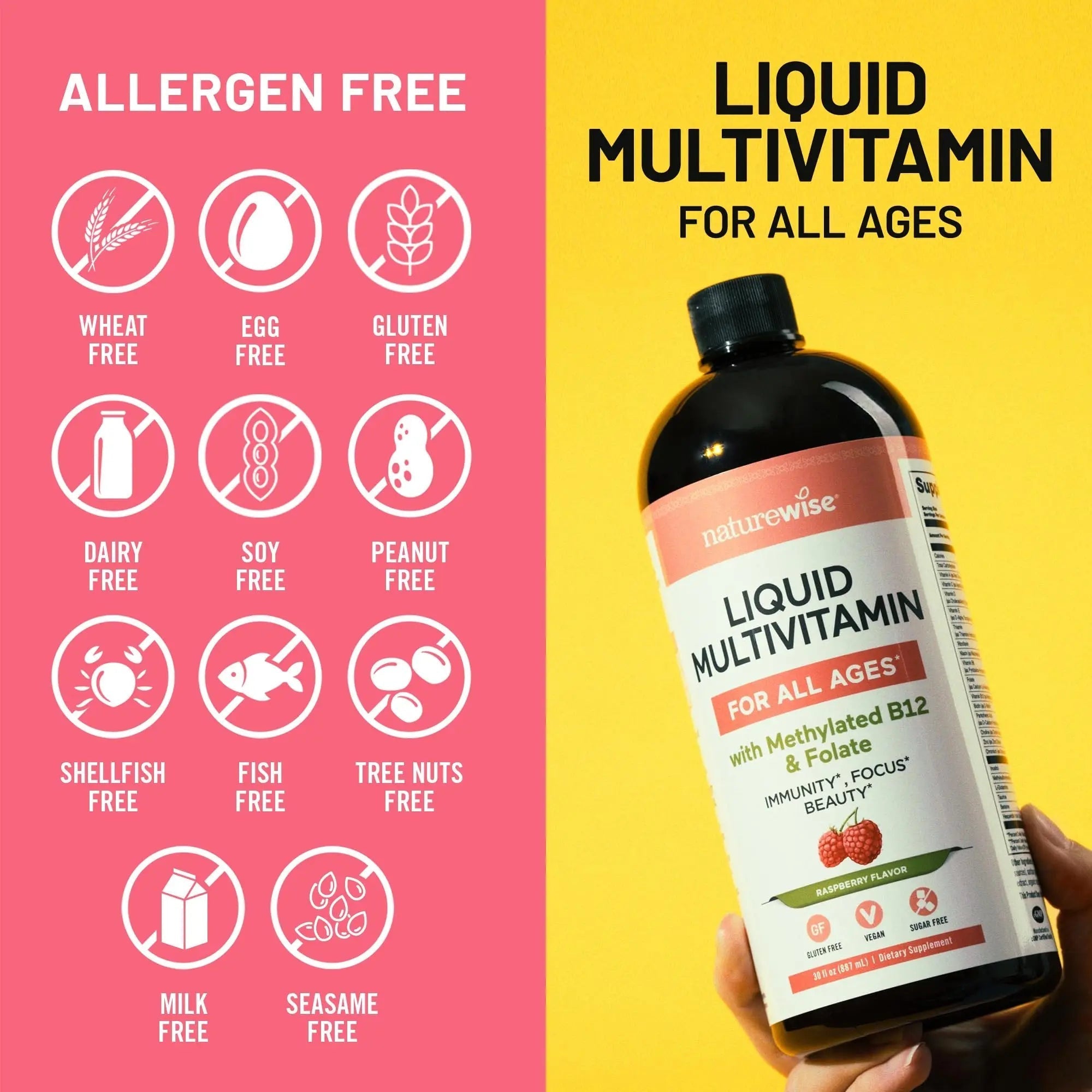 NatureWise Liquid Multivitamin for Women, Men of All Ages - Sugar Free, Vegan - Vitamins for Energy Levels, Beauty NatureWise Au supplements