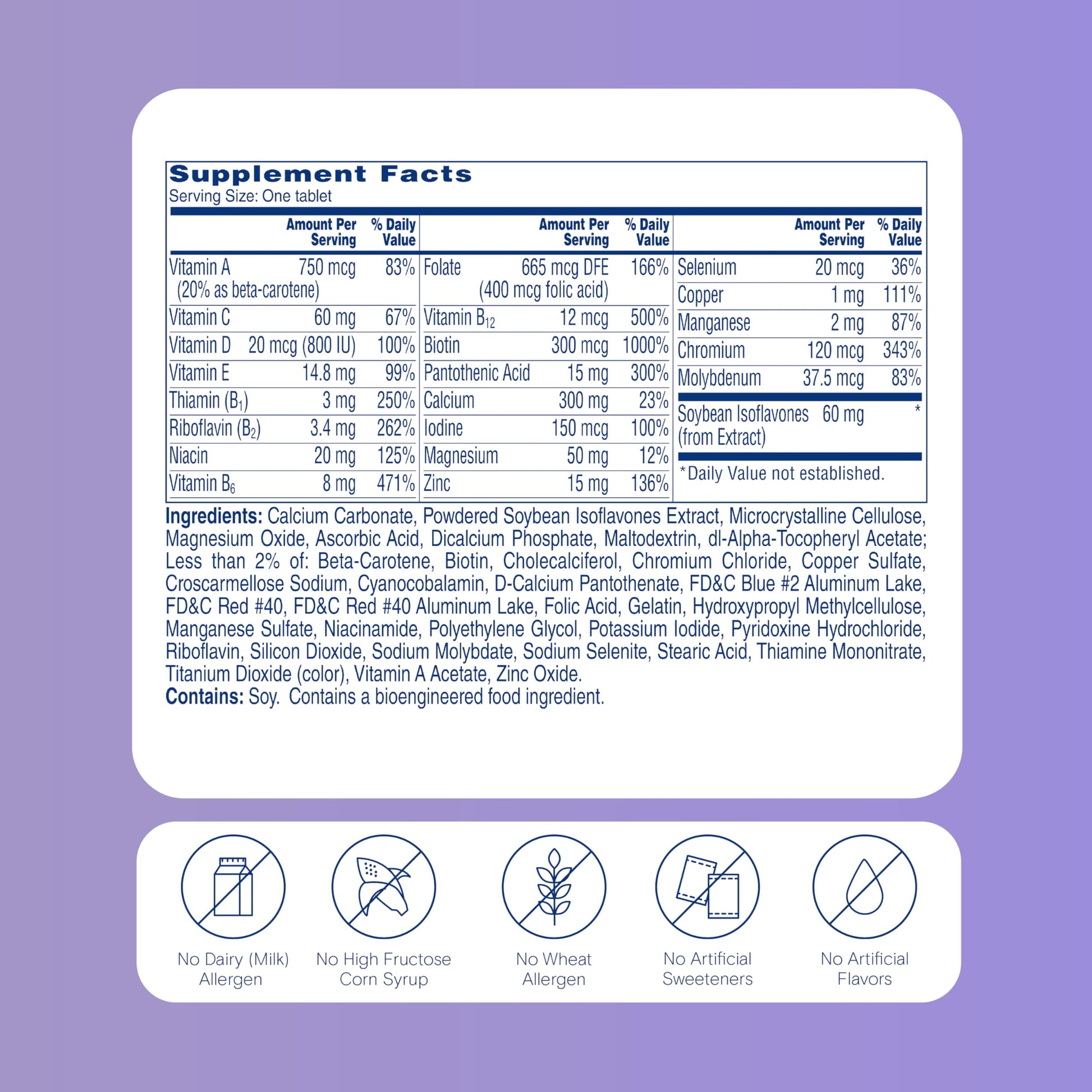 One A Day Women's Menopause Multivitamin with Vitamin A, Vitamin C, Vitamin D, Vitamin E and Zinc for Immune Health Support, Bone health, 50 Count ONE A DAY Au supplements