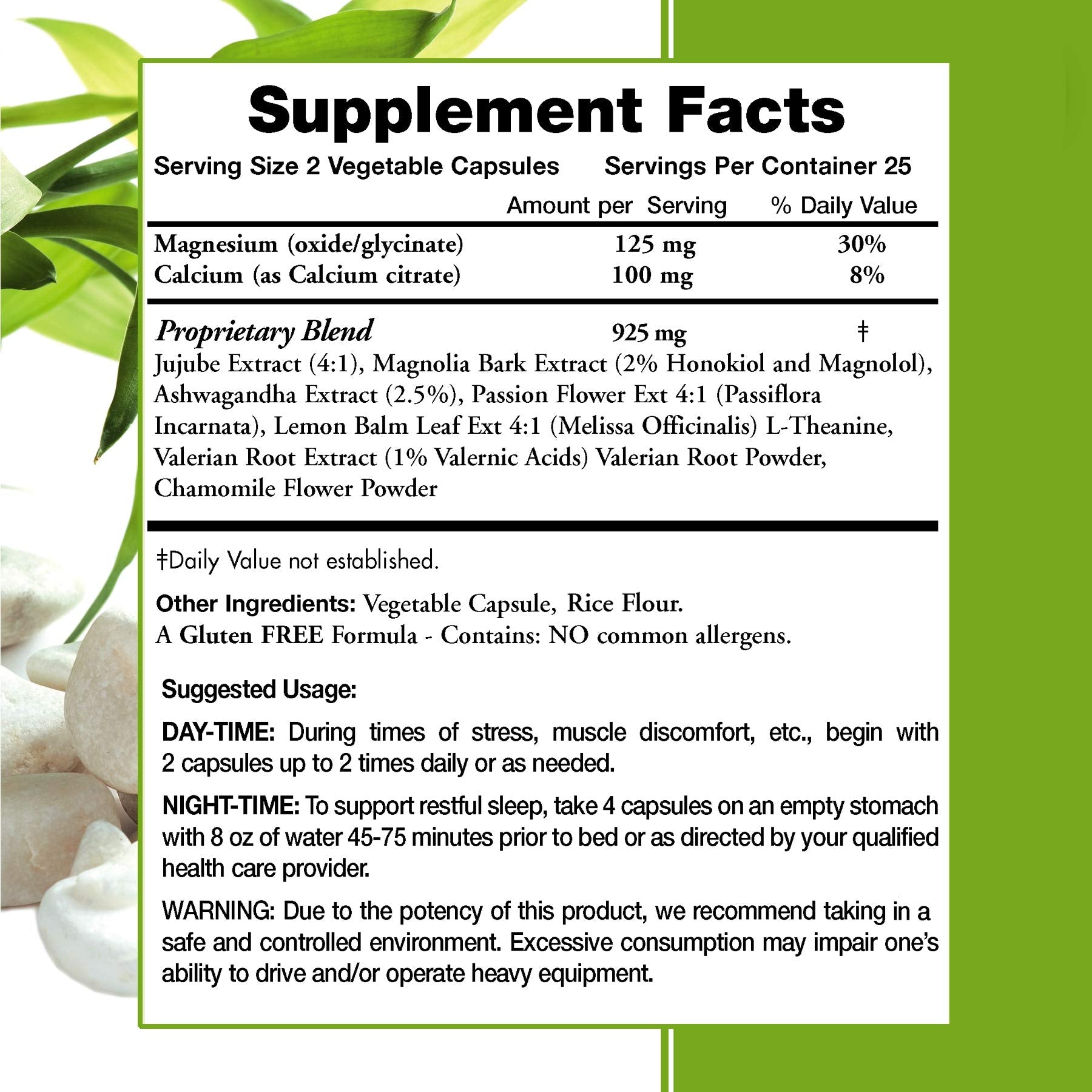 All Natural Muscle Relax Formula Plus - 50 Capsules - Daytime/Nighttime Natural Relaxant Moms For Nutrition Au supplements