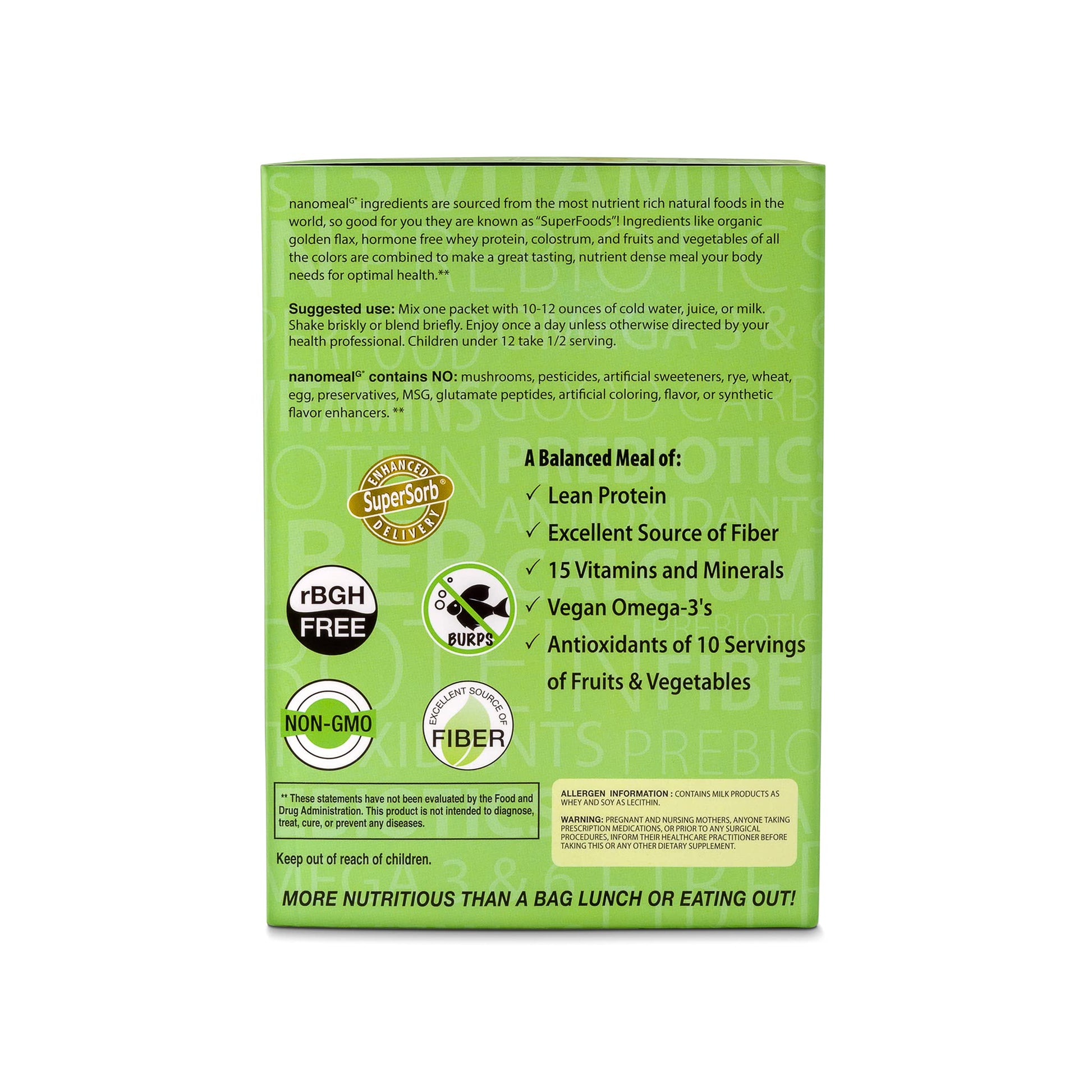 NanoMeal Plant-Based All-in-One Nutrition | Superfood Meal Replacement Powder | Tropical Fruit Blend | 10 Servings | Protein, Greens & Omega for Gut & Immune Support Biopharma Scientific Au supplements