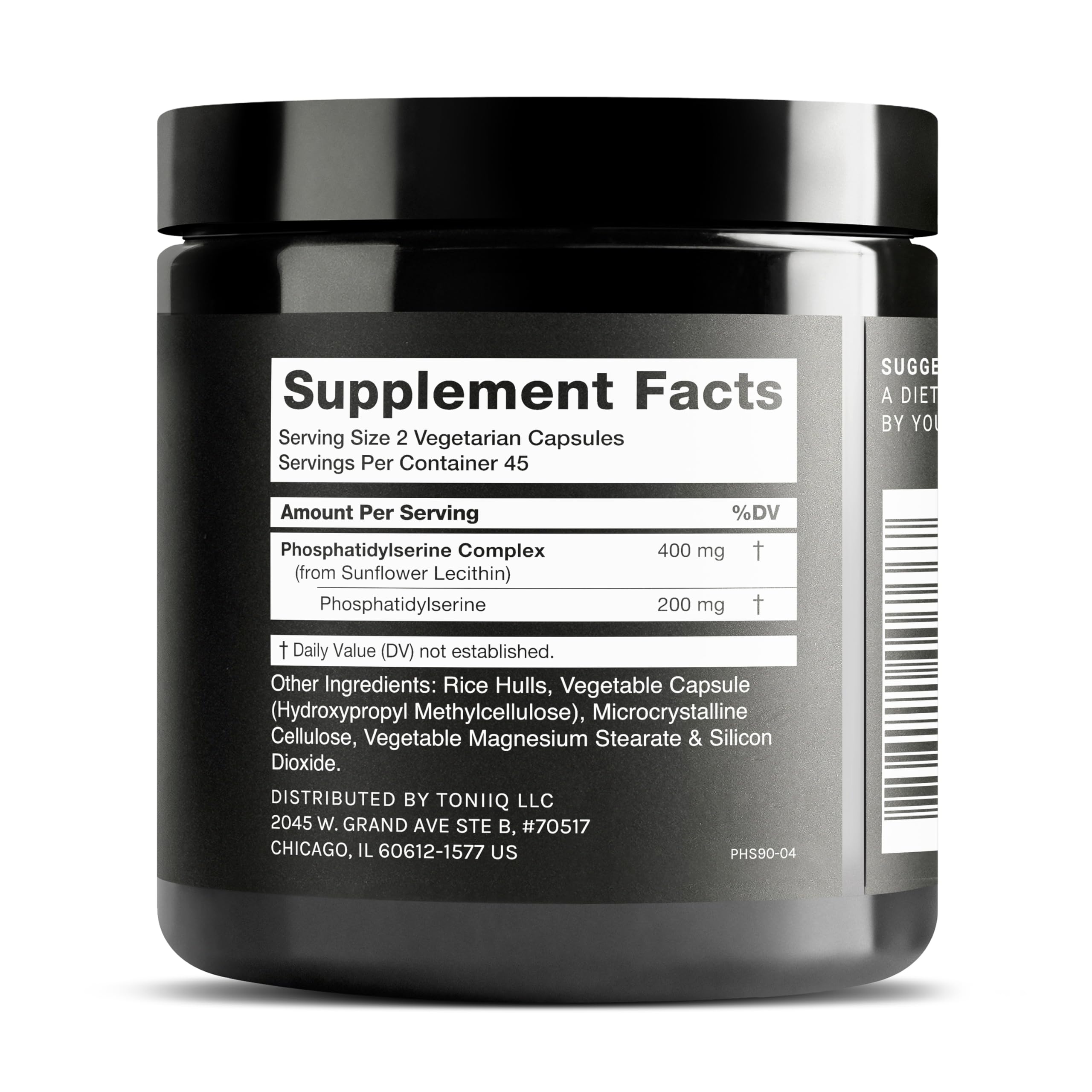 Toniiq Phosphatidylserine - 400mg Formula - World’s First 50% Purity - Highest Purity in The US - Soy Free Phosphatidylserine Supplement - 90 Veggie Capsules Toniiq Au supplements