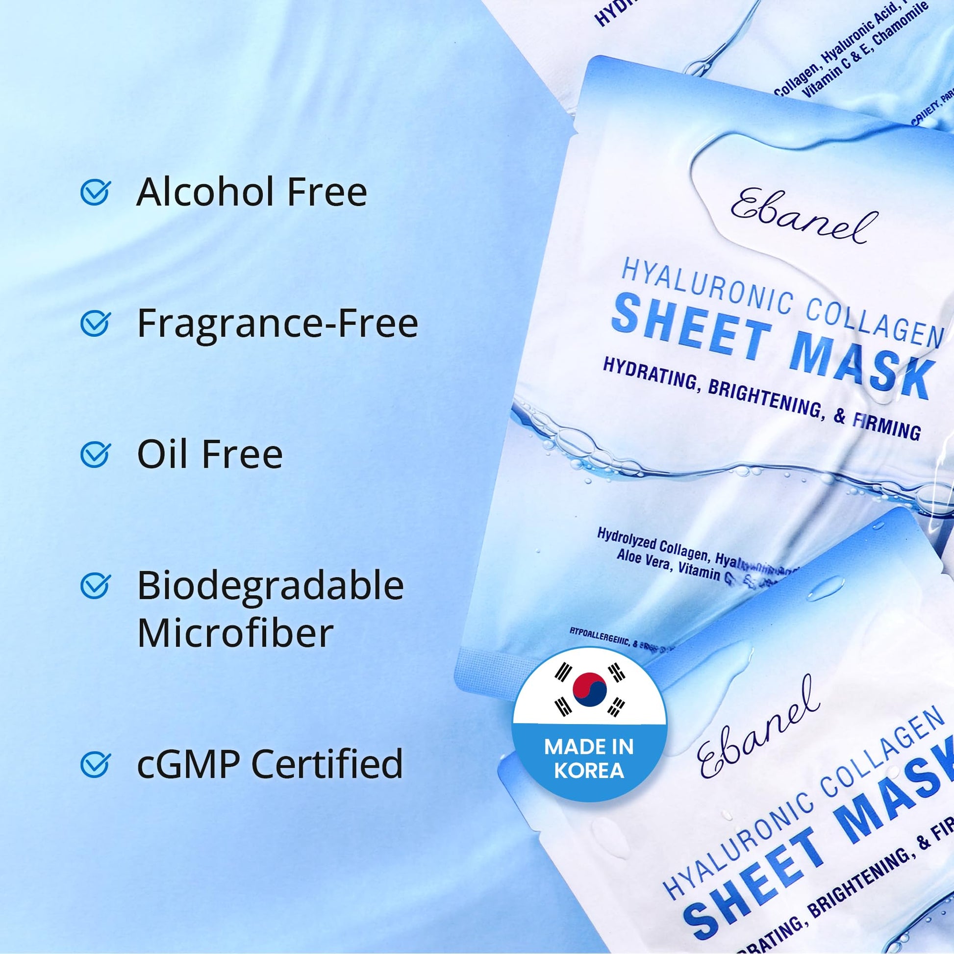 Ebanel 10 Pack Collagen Face Mask with Hyaluronic Acid, Vitamin C, Peptide, Aloe, Instant Brightening Hydrating Face Masks Skincare Korean Sheet Mask, Skin Firming, Lifting Anti Aging Facial Masks Ebanel buy supplements Au