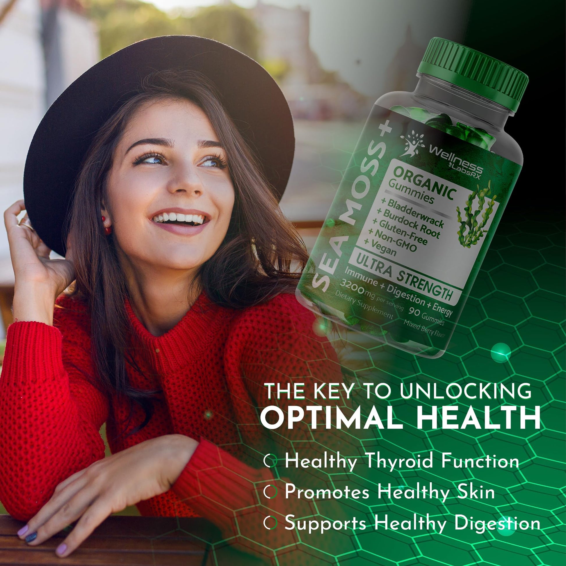 WELLNESS LABSRX Sea Moss Gummies, 3200mg Organic Seamoss, Irish Sea Moss WELLNESS LABSRX Au supplements