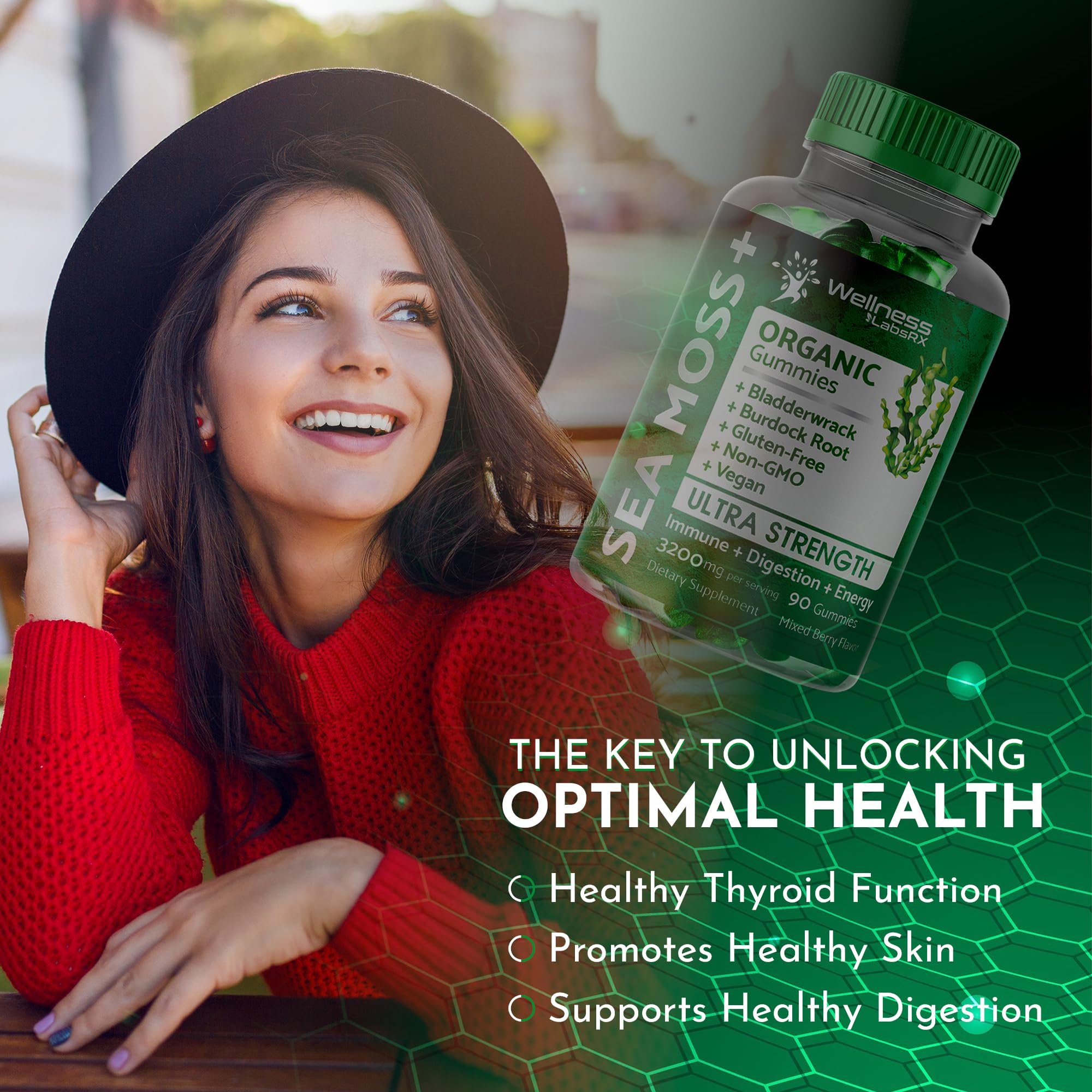 WELLNESS LABSRX Sea Moss Gummies, 3200mg Organic Seamoss, Irish Sea Moss WELLNESS LABSRX Au supplements