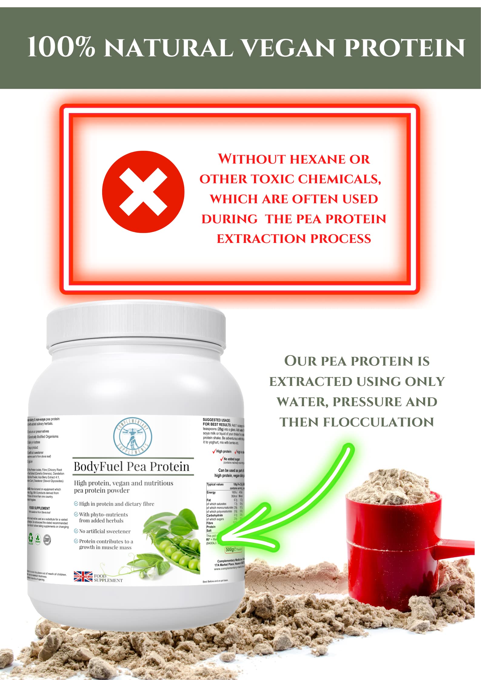 Complementary Supplements - BodyFuel Hypoallergenic Pea Protein Isolate Powder Plus Phytonutrients Complementary Supplements Au supplements