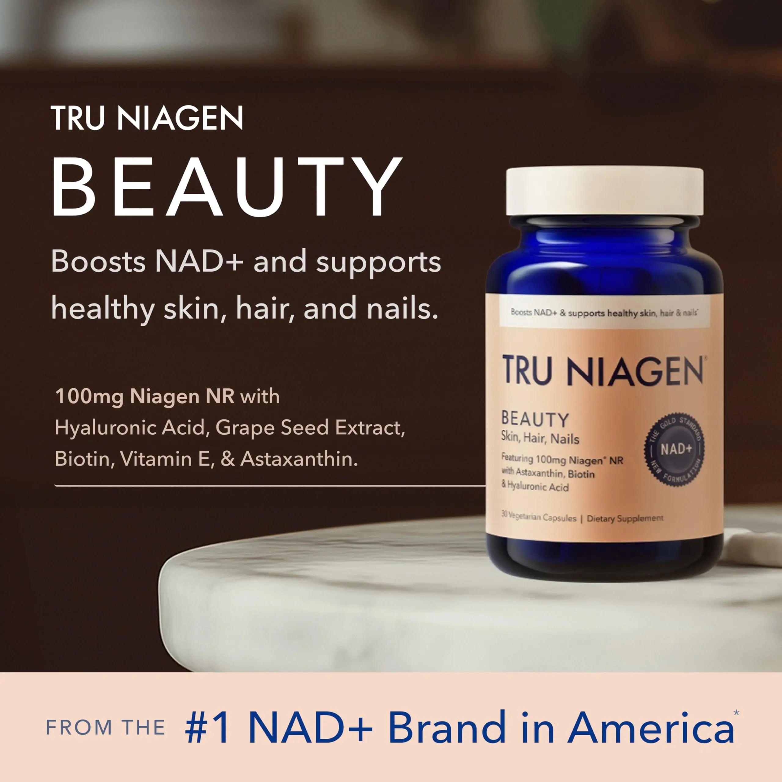 TRU NIAGEN 300mg + Beauty Bundle. A Comprehensive Bundle for Daily NAD+ Support with targeted Beauty Actives for Healthy Skin, Hair, and Nails at The Cellular Level. TRU NIAGEN Au supplements