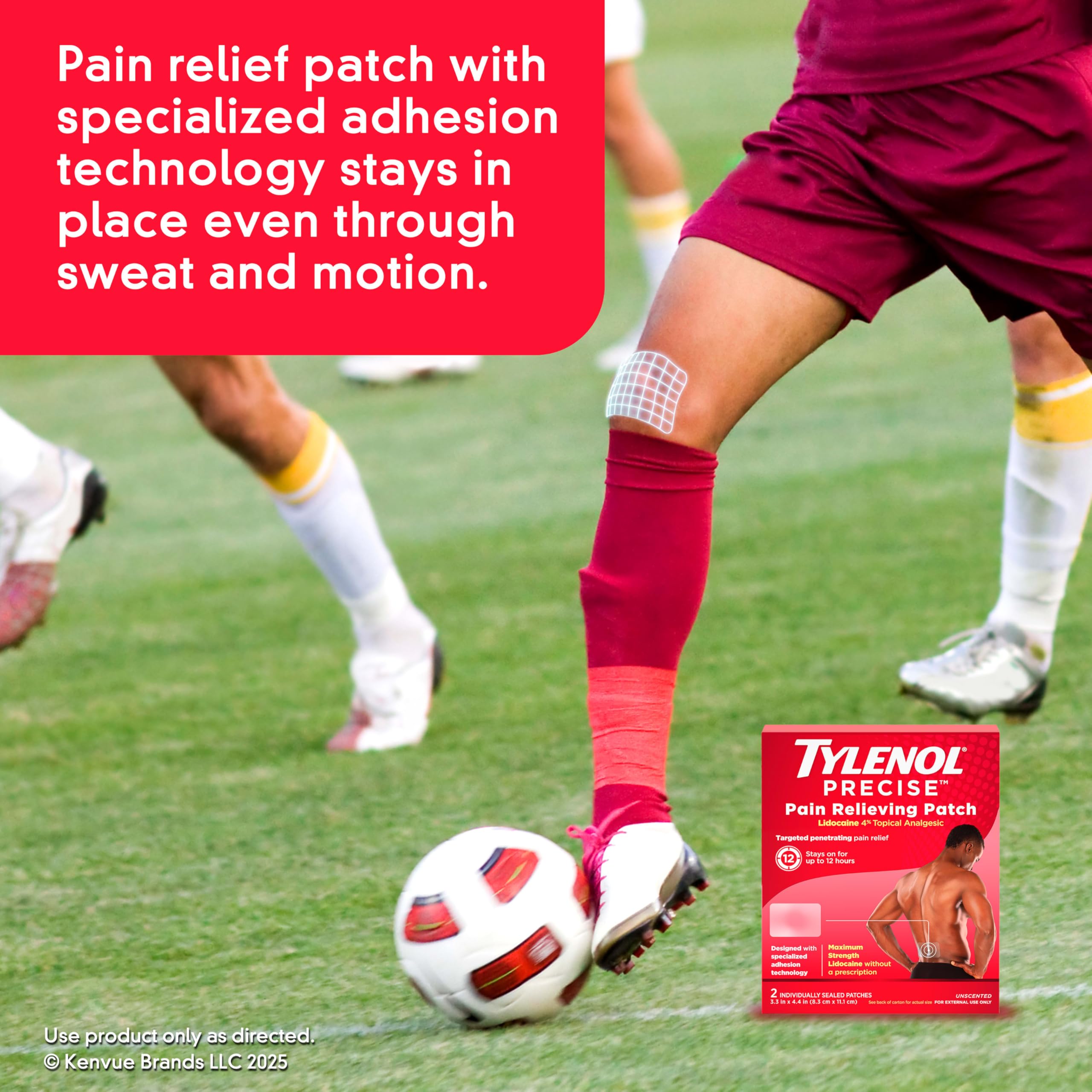 Tylenol Precise Pain Relieving Patches, Large Topical Analgesic Patches + Maximum OTC Strength Lidocaine Penetrates, Targeted Relief Ideal for Shoulder, Back & Knee Pain, Unscented, 4 ct Tylenol Au supplements