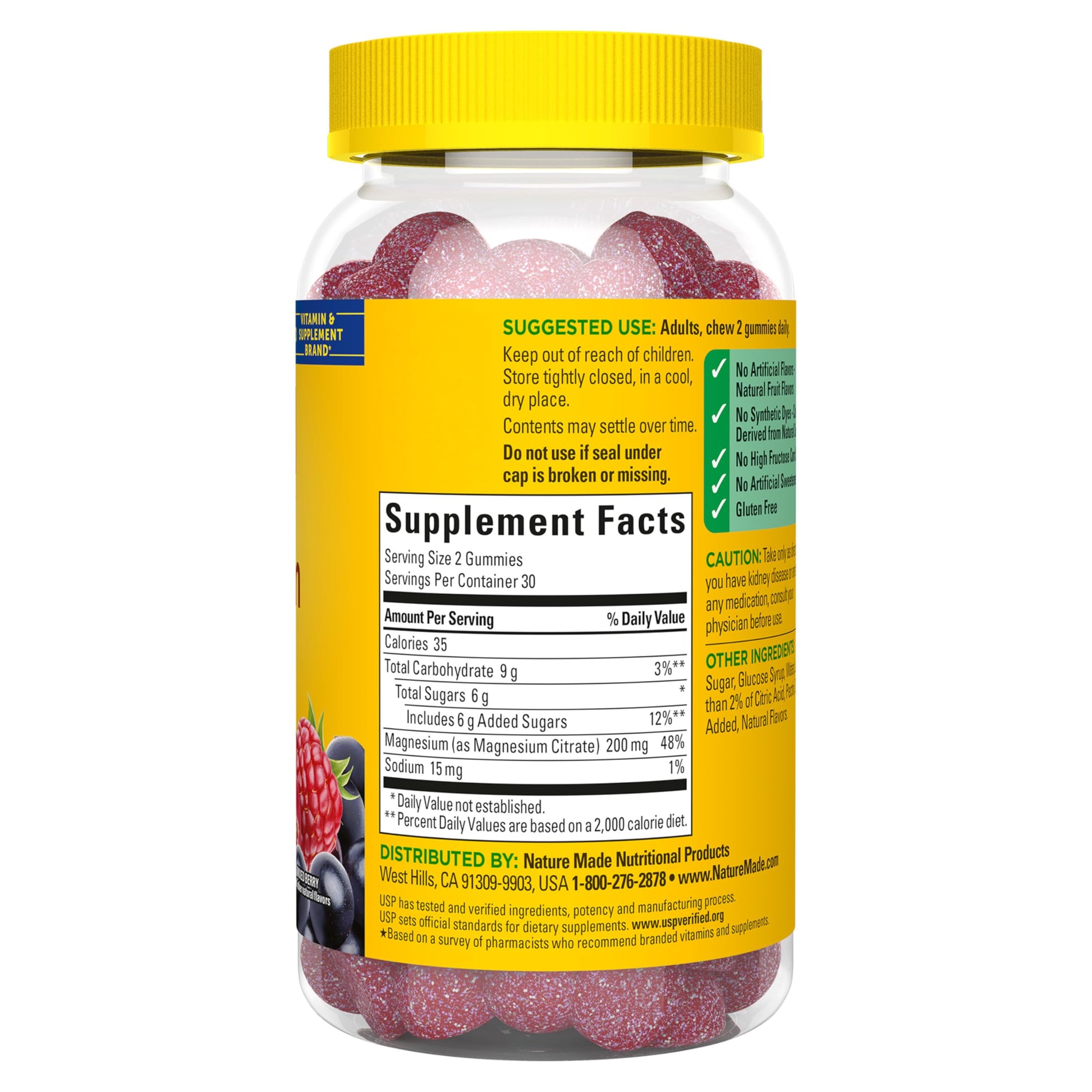 Nature Made High Absorption Magnesium Citrate 200 mg per serving, Magnesium Supplement for Muscle, Nerve, Bone and Heart Support, 60 Magnesium Gummies, 30 Day Supply Nature Made Au supplements