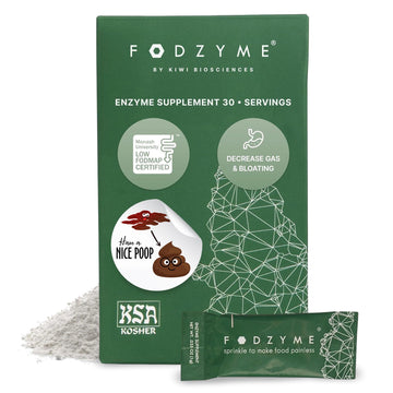 FODZYME® On-The-Go Digestive Enzymes for Gut Health, Relief for Bloating, Gas, Constipation, Diarrhea, Abdominal Pain, Low FODMAP, 30 Dose FODZYME Au supplements