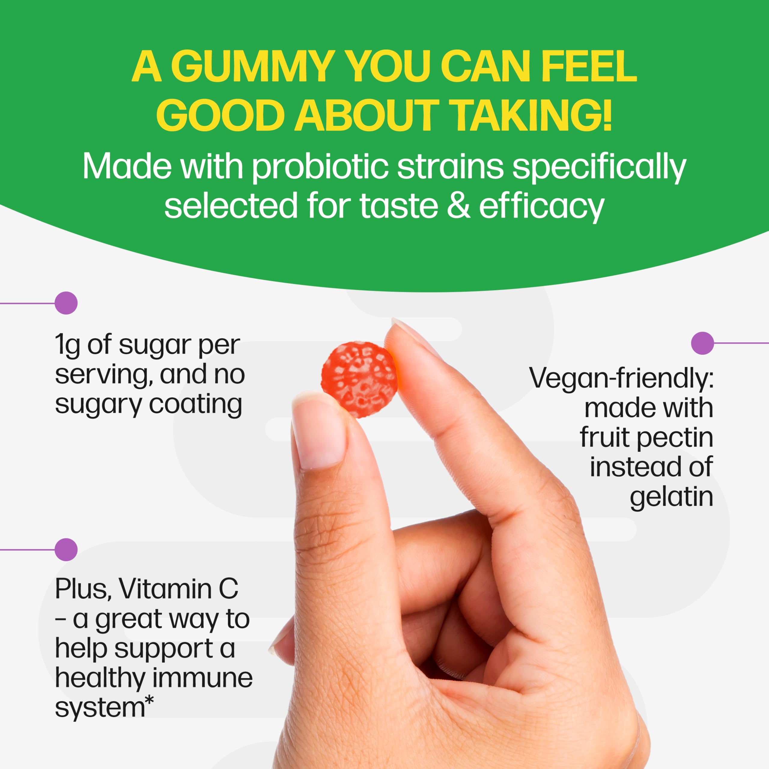 Culturelle Daily Probiotic Gummies for Women & Men, Berry Flavor, 52 Count, Naturally-Sourced Daily Probiotic + Prebiotic for Digestive Health, Non-GMO & Vegan Culturelle Au supplements