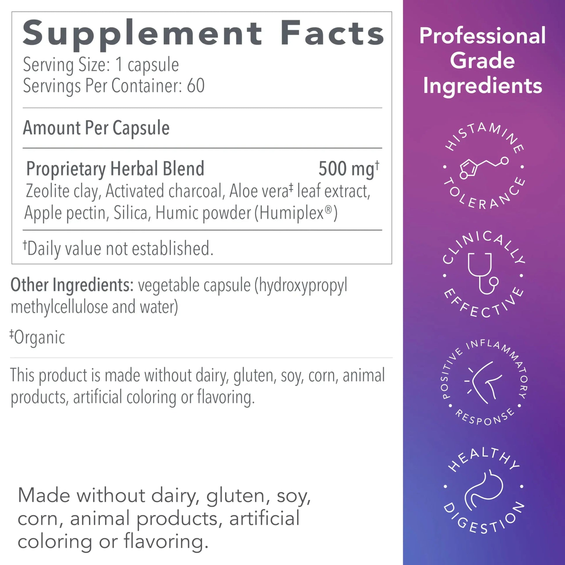 Biocidin G.I. Detox+ Activated Charcoal Binder & Zeolite Detox Supplements with Silica - Helps Bind & Clear Toxins - Supports Full Body Cleansing and May Reduce Bloating (60 Capsules) Bio-Botanical Research Au supplements