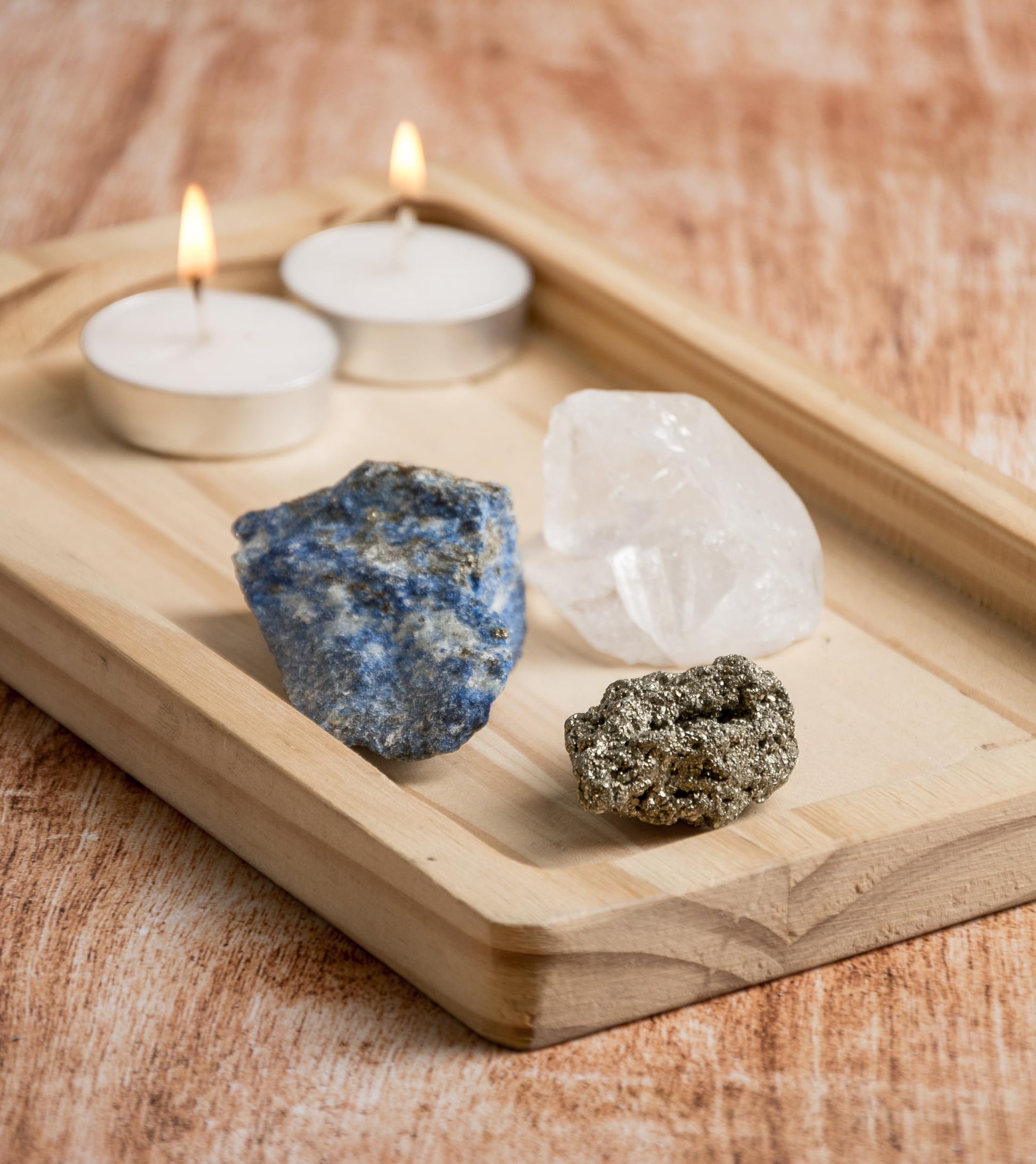 5PCS SAMSARI Abundance XL Crystals Healing Set - (Pyrite, Lapis Lazuli, Clear Quartz), 1 Palo Santo Stick SAMSARI Au supplements