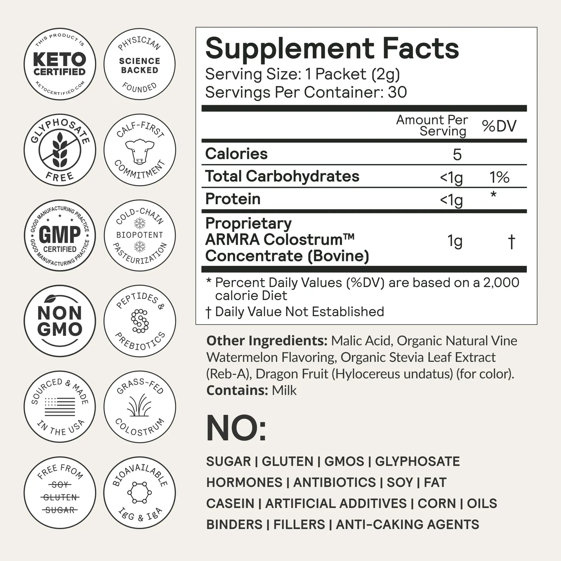 ARMRA Colostrum™ Premium Powder, Grass Fed, Gut Health Bloating Immunity Skin & Hair, Contains 400+ Bioactive Nutrients (Blood Orange, Vine Watermelon, Unflavored Bundle | 180 Servings) ARMRA Au supplements
