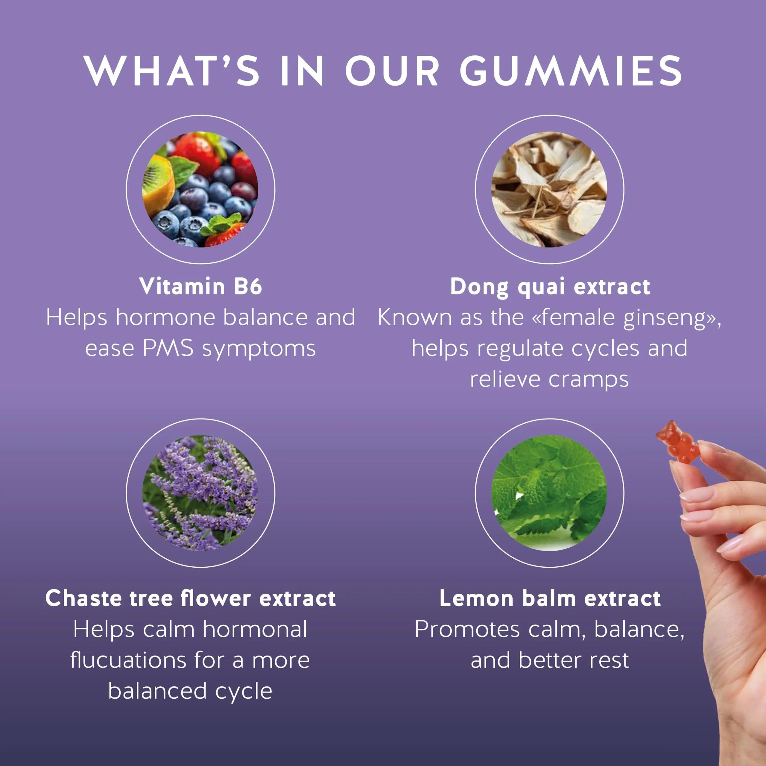 PMS Support Supplement for Women. Menstrual Relief Gummies to Target Hormonal Breakouts, Bloating, Period Cramps, & Mood Swings. Vegan, with Vitamin B6 & Lemon Balm, 60 Gummies Bears with Benefits Au supplements