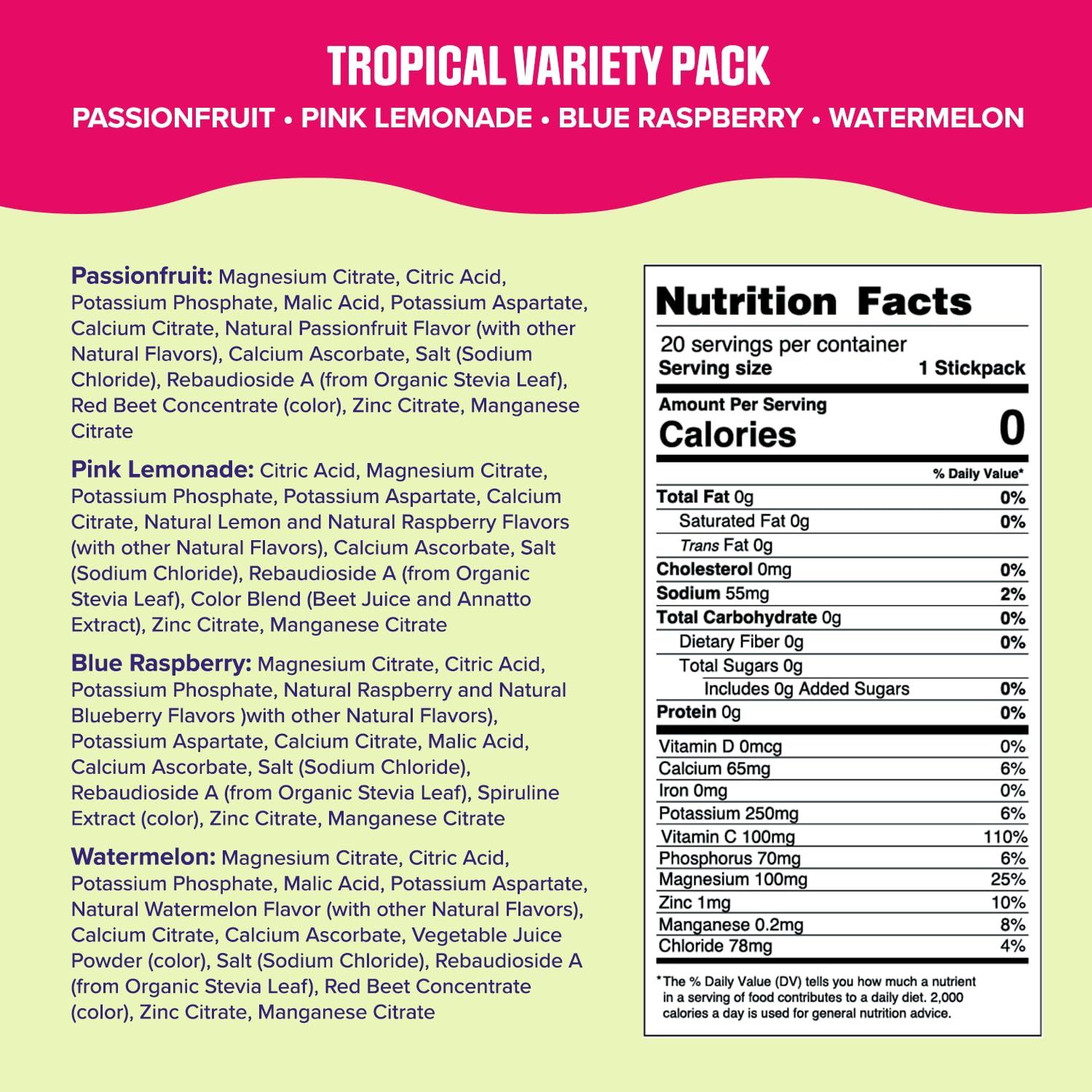 Ultima Replenisher Daily Electrolyte Drink Mix – Tropical Variety, 20 Stickpacks – Hydration Ultima Replenisher Au supplements