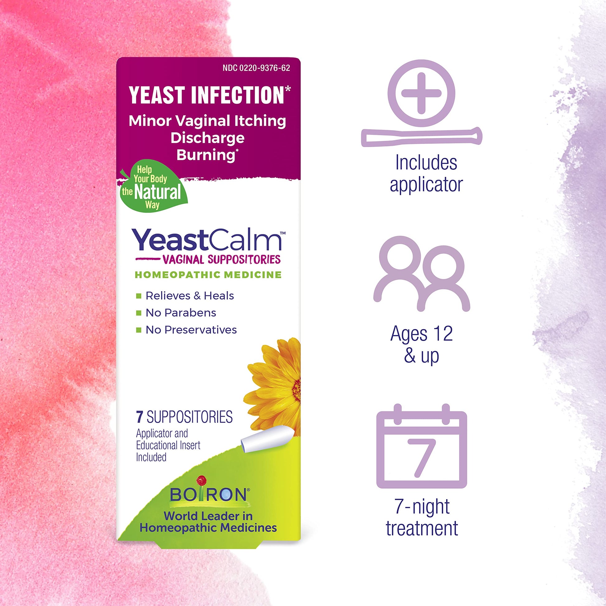 oiron YeastCalm Homeopathic Suppositories for Yeast Infections, Burning, Discharge Boiron Au supplements