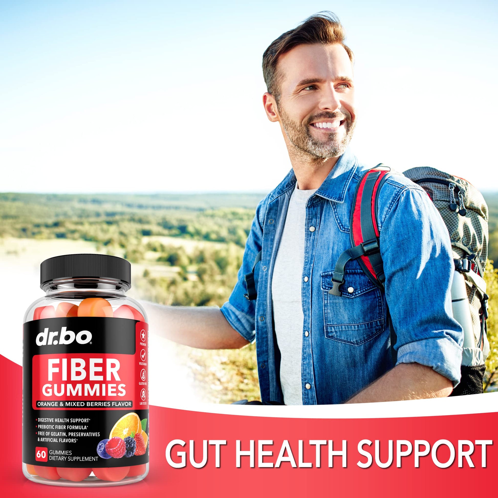 Fiber Gummies for Adults & Kids - Tasty Gummy Prebiotic Fiber Supplement for Max Digest DR. BO Au supplements