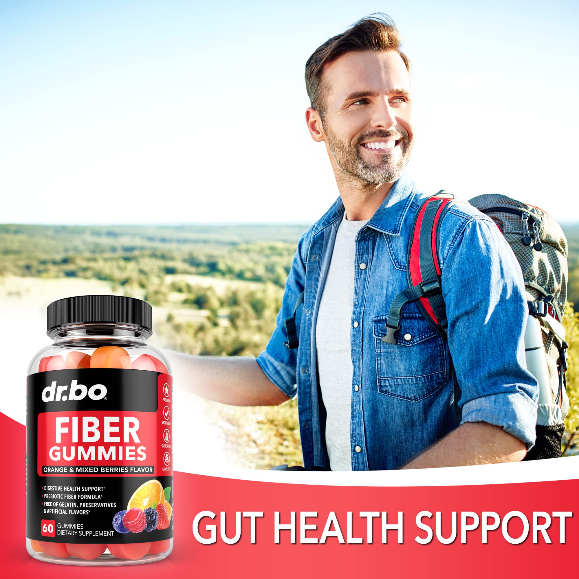 Fiber Gummies for Adults & Kids - Tasty Gummy Prebiotic Fiber Supplement for Max Digest DR. BO Au supplements