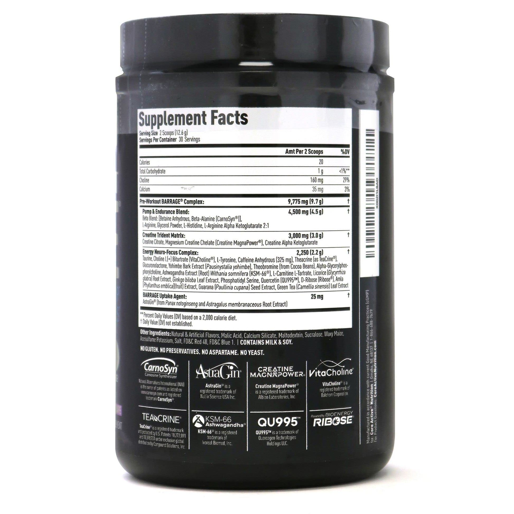(CORE)ACTIVE Barrage Pre Workout Powder - Preworkout for Women & Men, Creatine (CORE)ACTIVE Au supplements