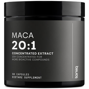 Toniiq Maca Root - Ultra High Potency 20:1 Extract - Black, Red and Yellow Maca Complex - Single Origin, Wildcrafted & Highly Concentrated - Third-Party Lab Tested - 90 Capsules Toniiq Au supplements