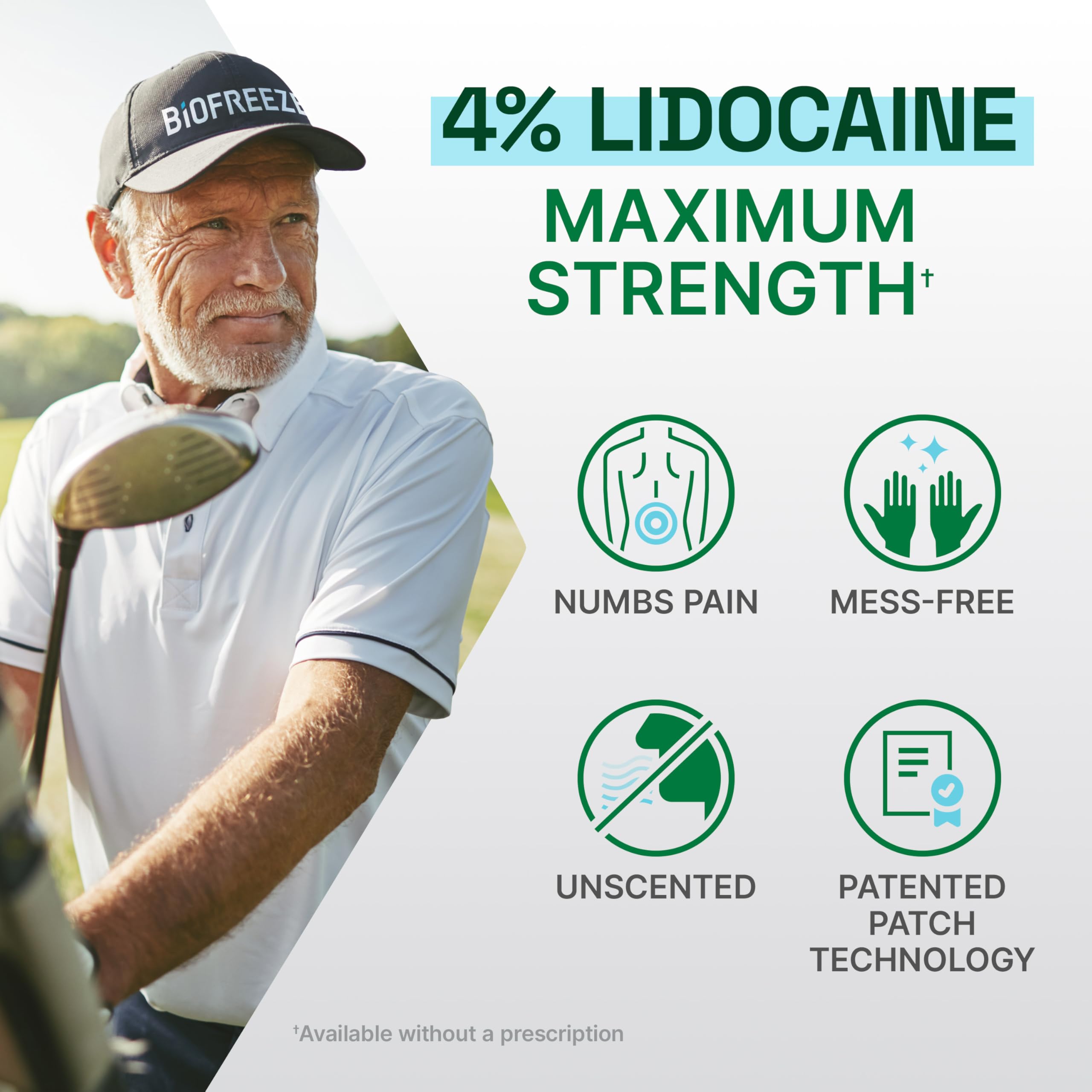 Biofreeze Ultraflex Maximum Strength 4% Lidocaine Patches, Non-Menthol, Flexible Pain Relief Patch for Lower Back, Lidocaine Patch for Neck, Knee, Shoulder, 4 Large Pain Patches Biofreeze Au supplements