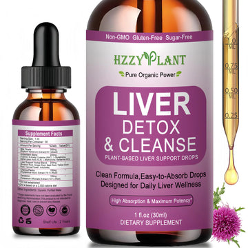 Liver Cleanse Detox & Repair Drops - Liquid Liver Support Tincture with Milk Thistle, Dandelion, Artichoke, TUDCA, NAC, Chanca Piedra - 15-in-1 Advanced Liver Detox Health Supplement - Vegan, Non-GMO HZZYPLANT Au supplements