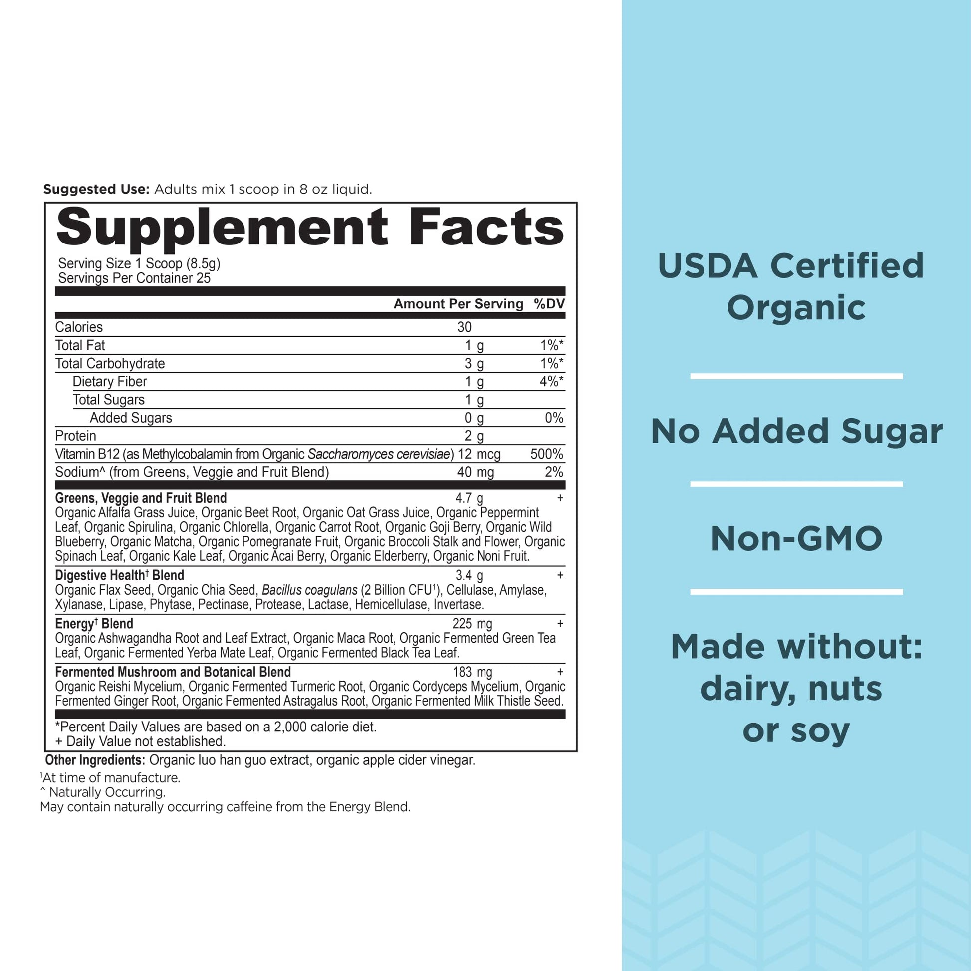 Ancient Nutrition Supergreens Energizer Powder, Organic Superfood Powder with Caffeine Ancient Nutrition Au supplements