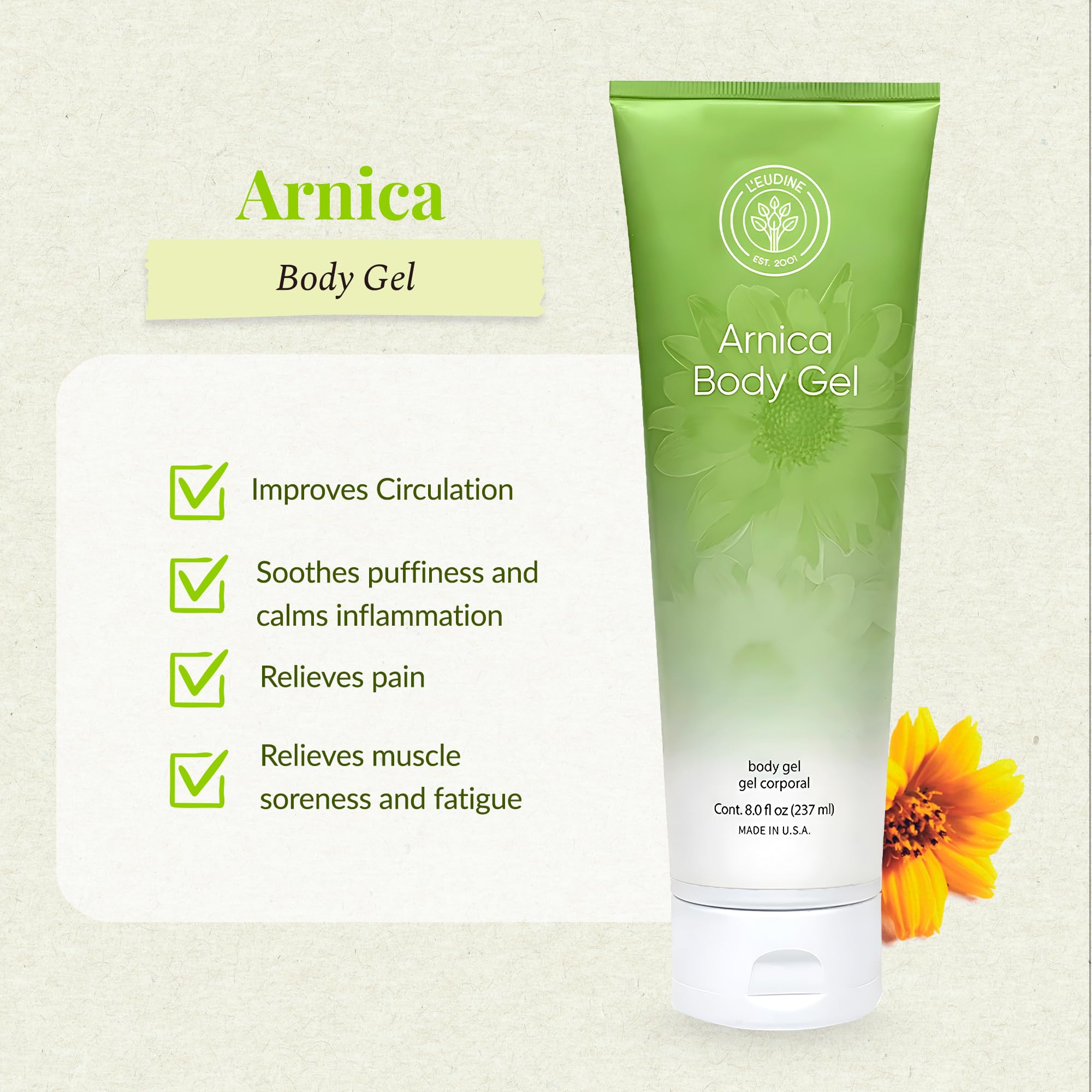L’EUDINE Arnica Gel – Pack of 3 – Extra Strength for Bruise Relief, Wonder-Plant for Treating Muscle Soreness, Bruising, and Swelling - Fast Absorbing, Natural Formula L'eudine Au supplements