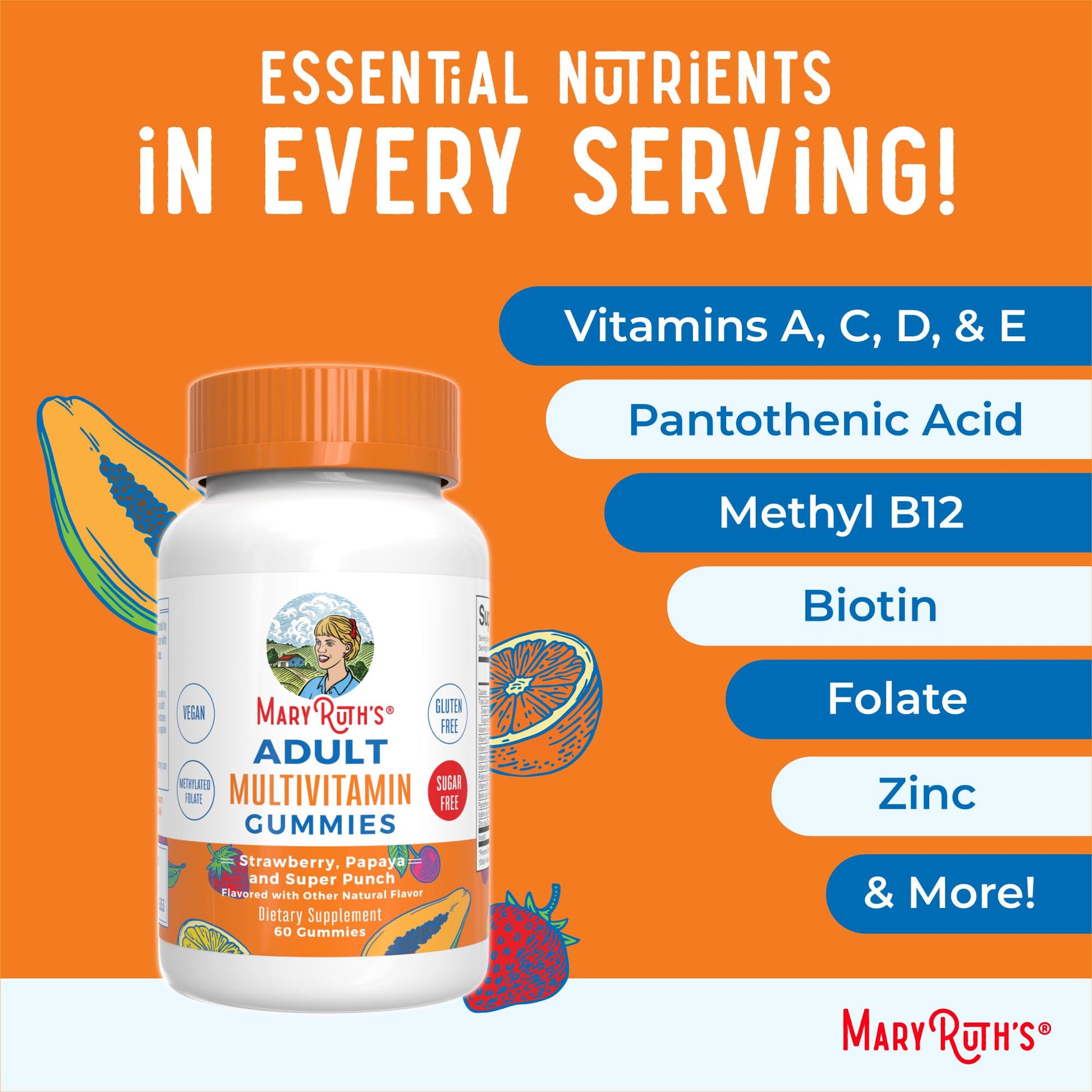 MaryRuth Organics Multivitamin for Women and Men | Sugar Free | Adult Multimineral Gummy with Vitamin C | MaryRuth Organics Au supplements