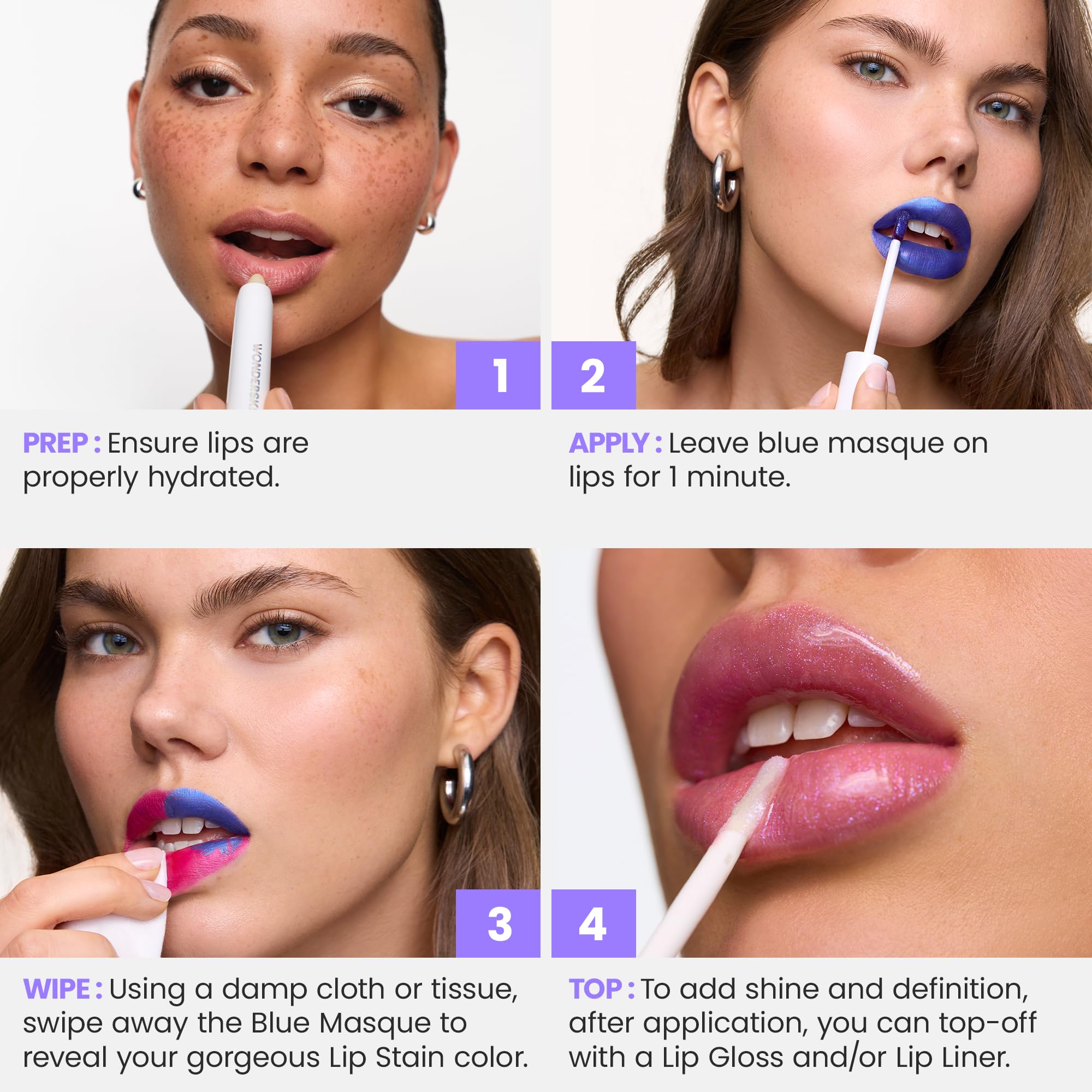 Wonderskin Wonder Blading All Day Lip Stain Peel Off Masque - Long Lasting, Waterproof and Transfer Proof Nude Lip Tint, Matte Finish Peel Off Lip Stain (Whimsical Masque) Wonderskin Au supplements