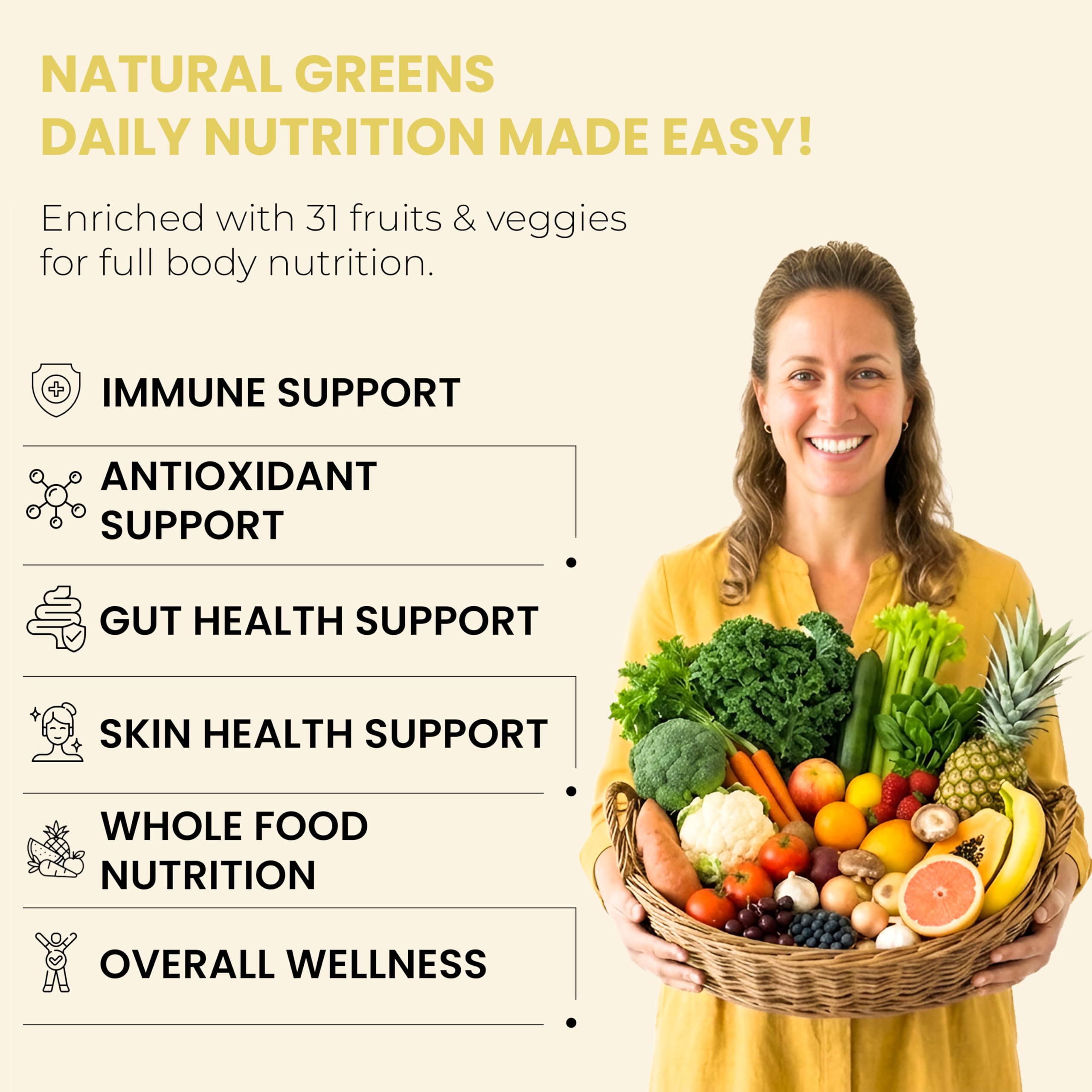 Fruits and Veggies Whole Produce Dietary Supplement with Superfood Fruits and Vegetables for Men, Women and Kids, 90 Fruit Capsules, 90 Veggie Capsules - 1 Set NATURAL GREENS Au supplements