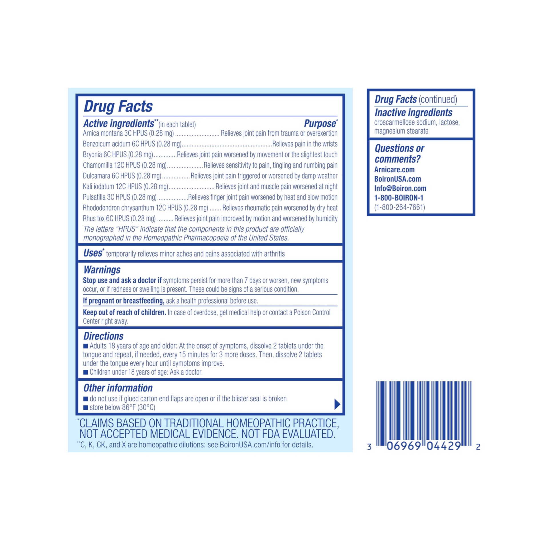 Boiron Arnicare Arthritis Tablets for Arthritis Pain Relief, Joint Soreness, and Rheumatic Pain - 120 Count Boiron Au supplements