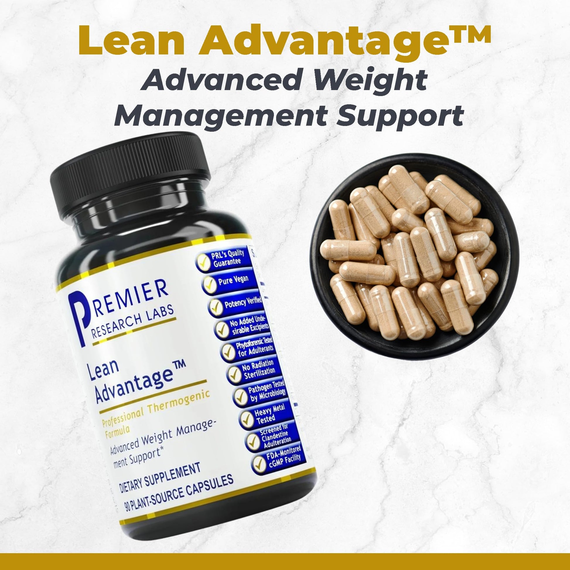 Premier Research Labs Lean Advantage: Green Coffee Bean Extract for Weight Loss, Green Coffee Extract, Coffee Pills, Appetite Suppressant for Women & Men, Weight Management Supplement - 90 Capsules Premier Research Labs Au supplements