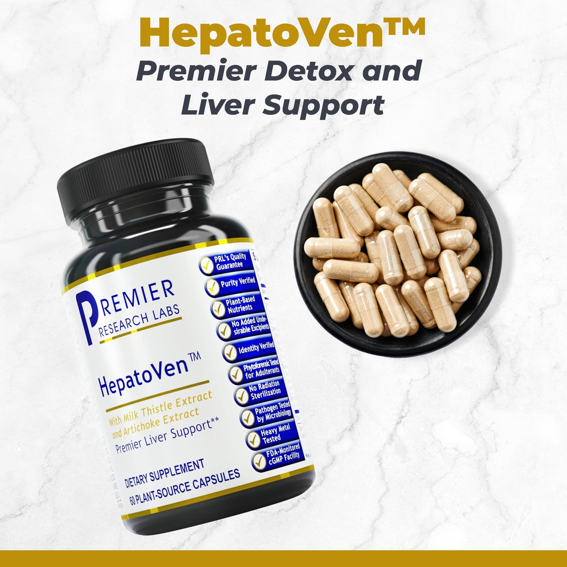 Premier Research Labs HepatoVen - Milk Thistle Liver Support, Liver Cleanse & Maintain, Liver Pills, Liver Vitamins for Women & Men with Artichoke Extract - 60 Vegetarian Capsules Premier Research Labs Au supplements