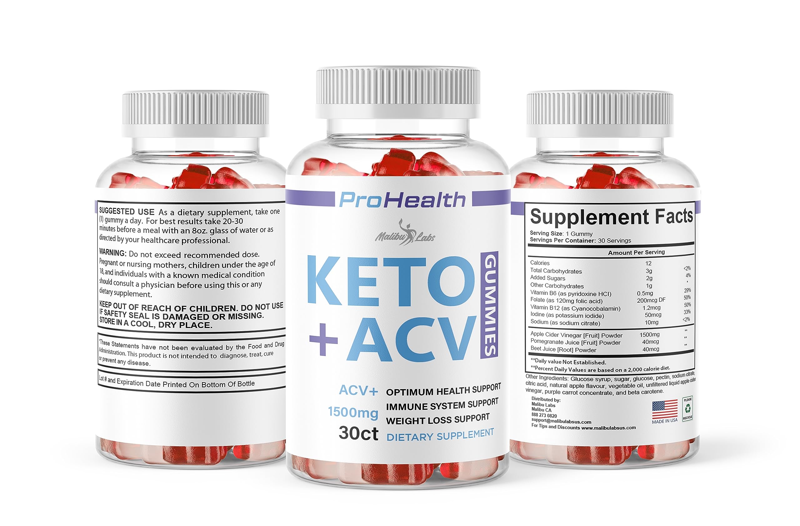 prohealth Keto acv Gummies - 1500mg Once a Day Keto, Strong Time Released Advanced Malibu Labs Au supplements