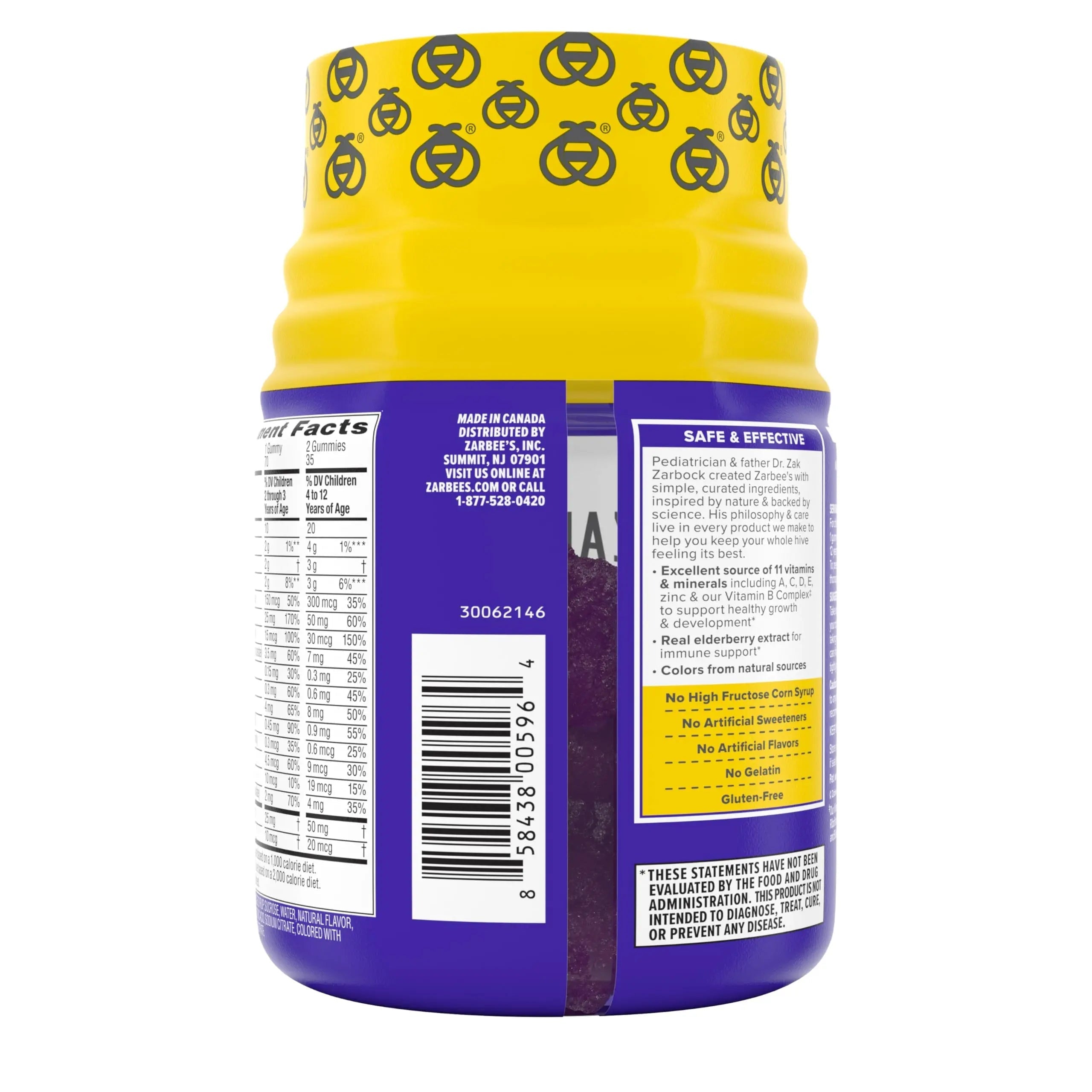 Zarbee’s Complete Kids Multivitamin Gummies + Immune Support, Berry Flavor, Honey-Sweetened, Gluten-Free Zarbee's Au supplements
