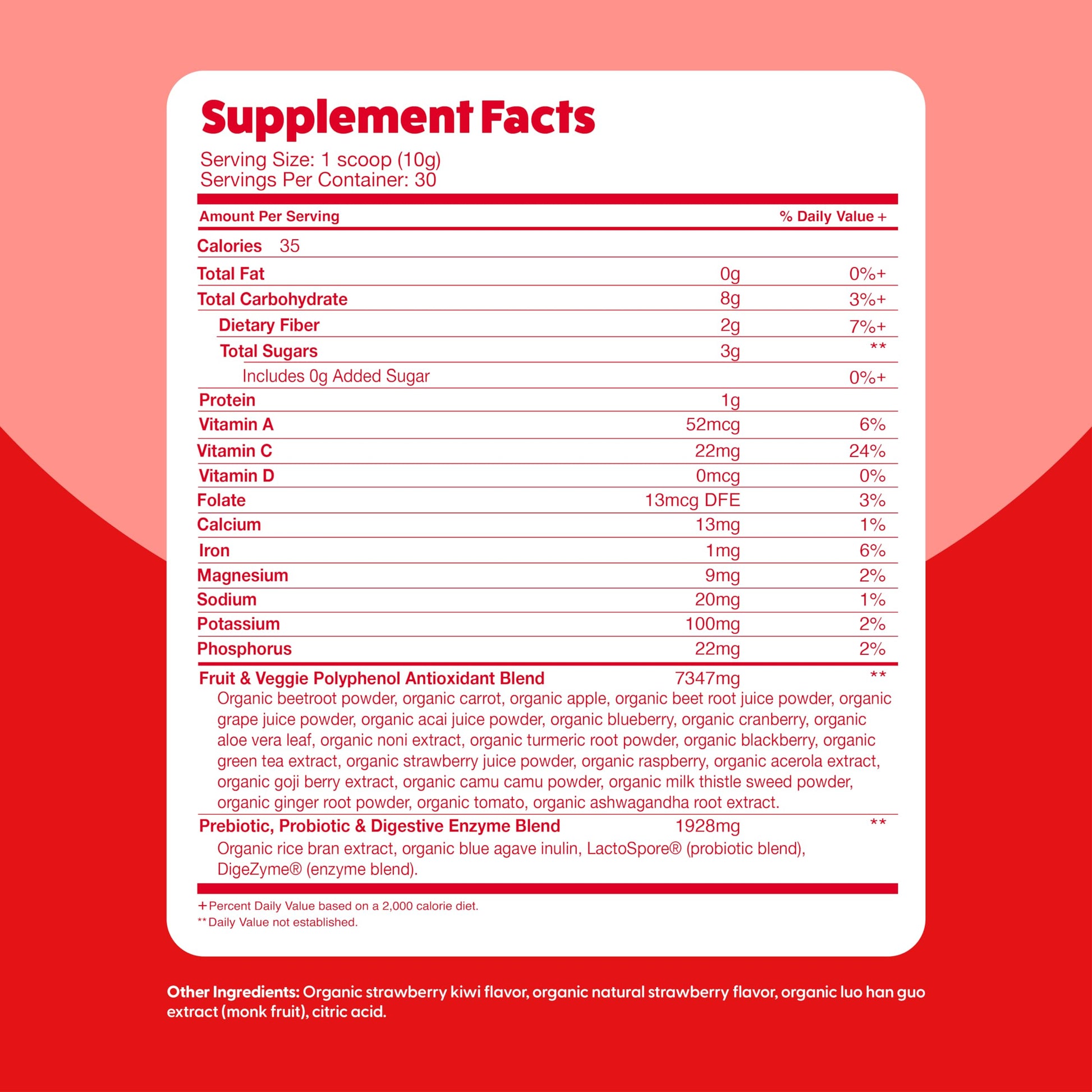 Feel Great Organic Superfood Reds Powder Packed with Beet Root Powder | Digestive Support Including Bloating Relief | Fruit and Veggie Polyphenols Supplement. The Feel Great Vitamin Company Au supplements
