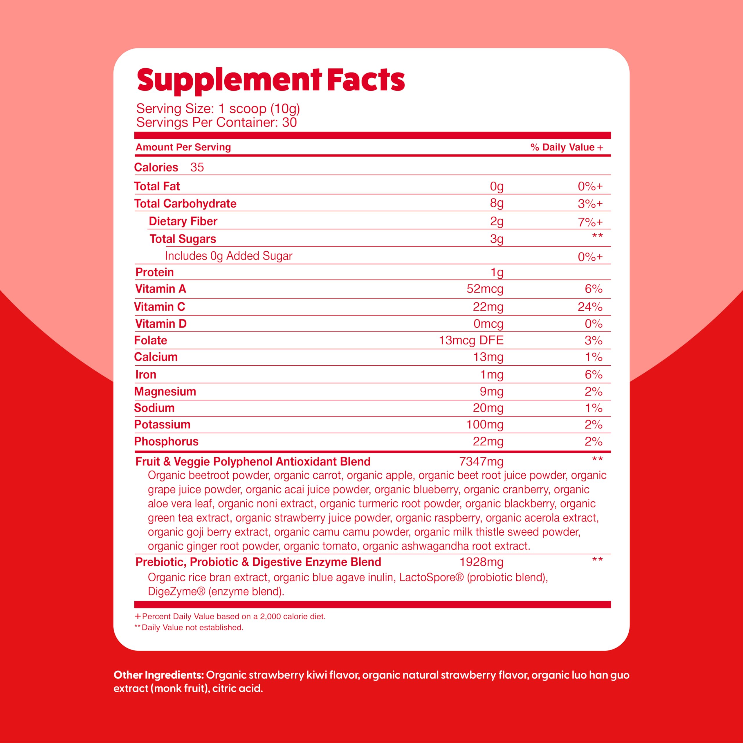 Feel Great Organic Superfood Reds Powder Packed with Beet Root Powder | Digestive Support Including Bloating Relief | Fruit and Veggie Polyphenols Supplement. The Feel Great Vitamin Company Au supplements