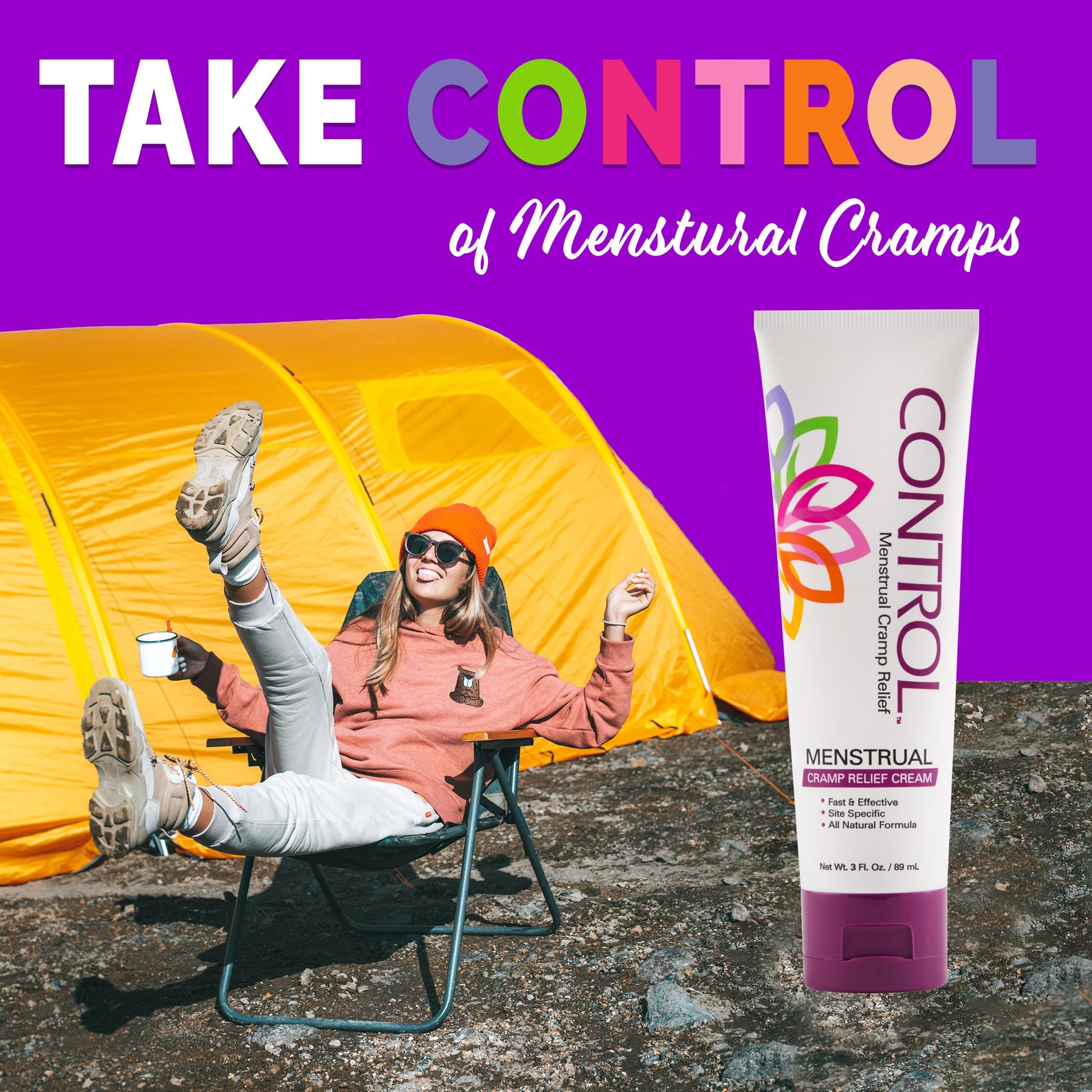 CONTROL, Menstrual Cramp Relief Cream, Topical Pain Relief for Period Cramps and PMS, Period Relief CONTROL Au supplements