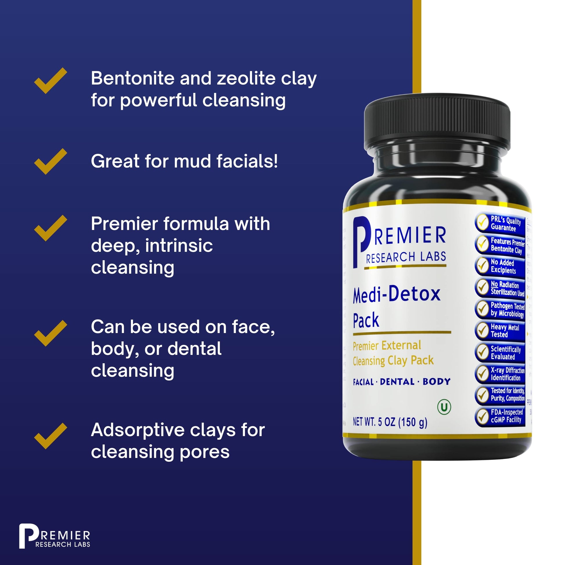 Premier Research Labs Medi-Dental Pack - Detoxifying Volcanic Clay - Dental & Body Cleansing - With Calcium Smectites Silica & Mineral Oxides - 5 oz Premier Research Labs Au supplements