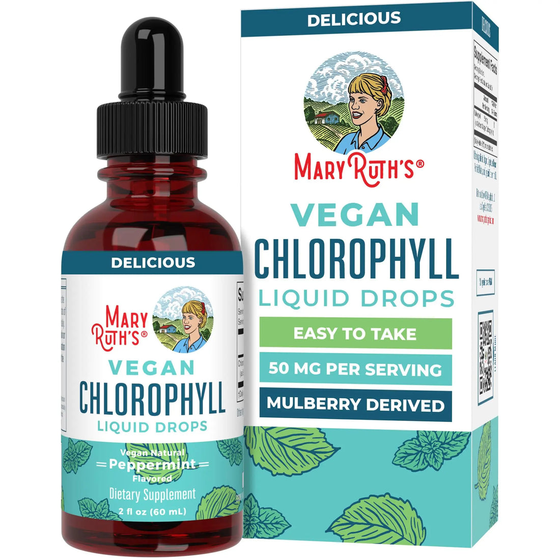 MaryRuth's Chlorophyll Liquid Drops | Clean Label Project Certified® | Vegan | Non-Diluted Liquid Chlorophyll| Mulberry Derived Supplement for Ages 14+ | Non-GMO | Delicious Minty Flavor | 2 Fl Oz MARYRUTH'S Au supplements