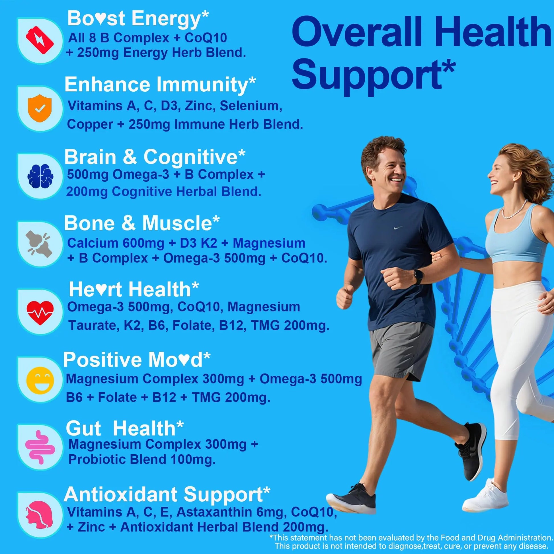 Methylated Multivitamin for Women & Men Gummies w/ Omega-3, Calcium, D3 K2, Methylfolate & B12, TMG, Daily Vitamins, Mag, CoQ10, Probiotic for 18 30 40 50 60 70+, Overall Health - Vegan, Sugar Free NEVISS Au supplements