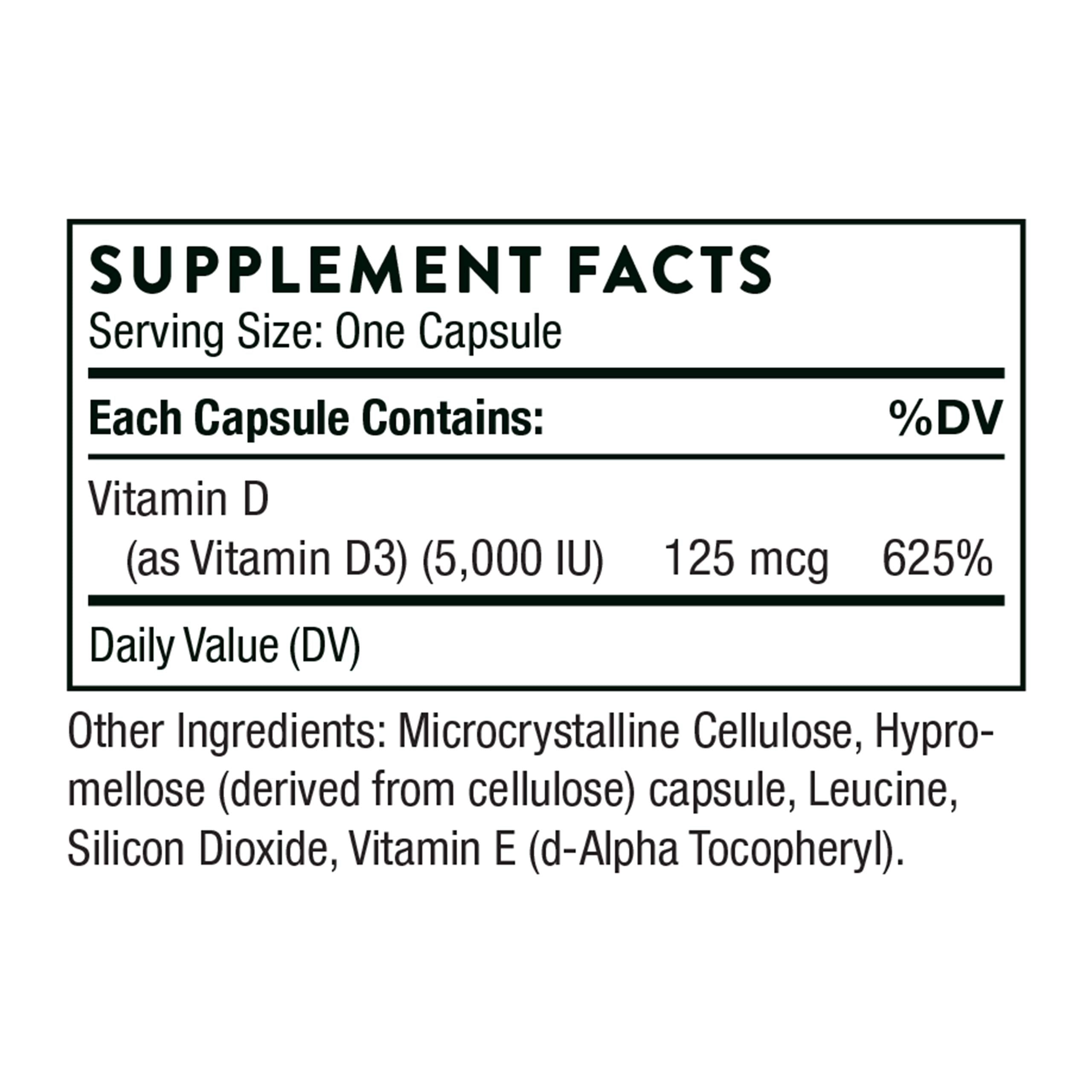 THORNE Vitamin D-5000 - Vitamin D3 Supplement - Support Healthy Bones, Teeth THORNE Au supplements