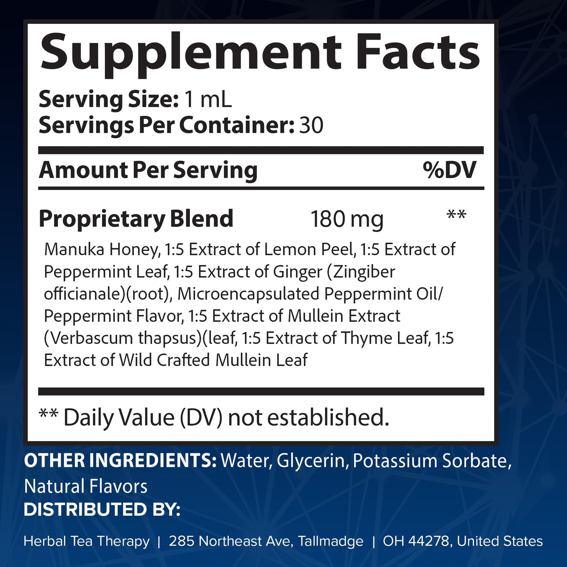 Herbal Tea Therapy Lung Renew Mullein Drops for Lungs (1 fl. oz.): Peppermint, Thyme, & Mullein Leaf Extract for Lungs Detox & Daily Respiratory Comfort - GMO-Free & Made in USA Herbal Tea Therapy Au supplements