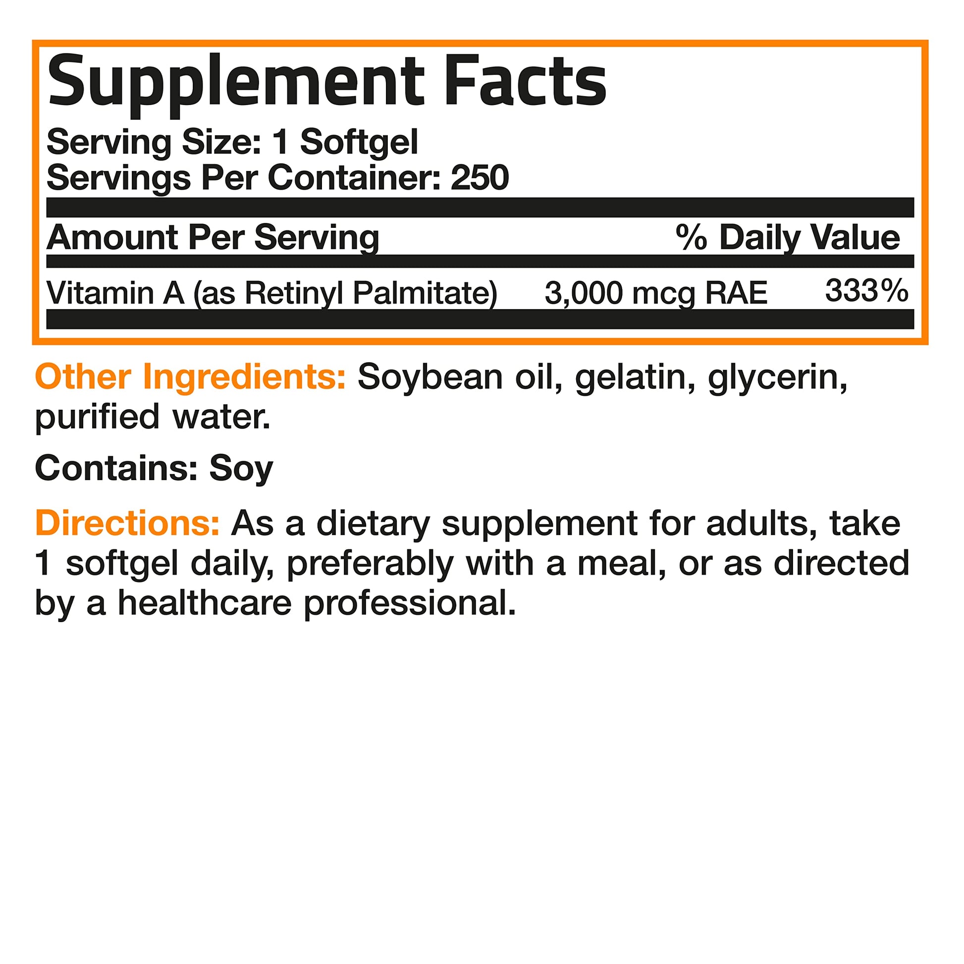 Bronson Vitamin A 10,000 IU Premium Non-GMO Formula Supports Healthy Vision Bronson Au supplements