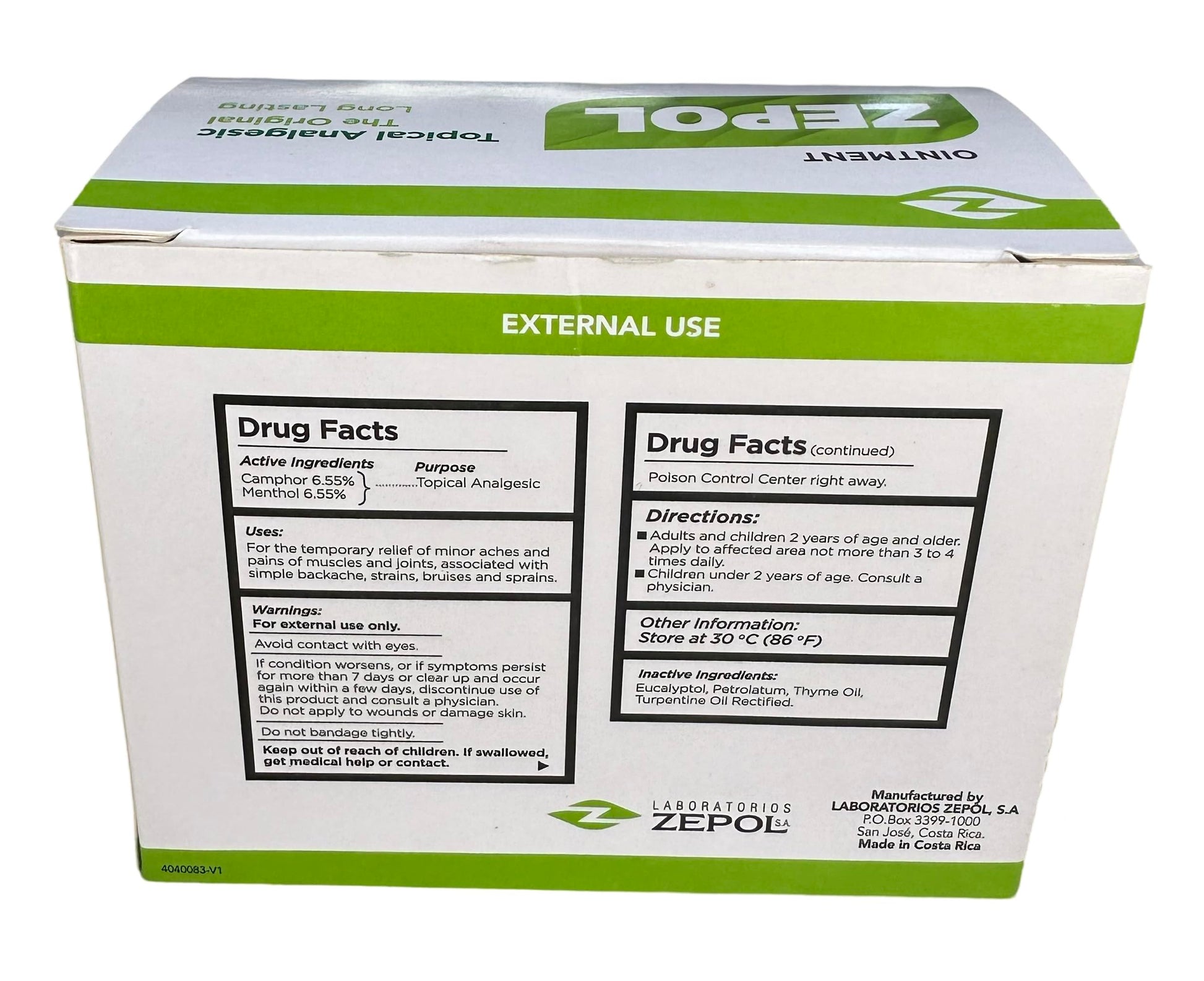 Zepol Original - Long-Lasting Topical Analgesic Ointment for Muscles, Joints, Backache, Sprains, and Strains - Pack of 12 Cans, 0.35 oz Each Zepol Au supplements