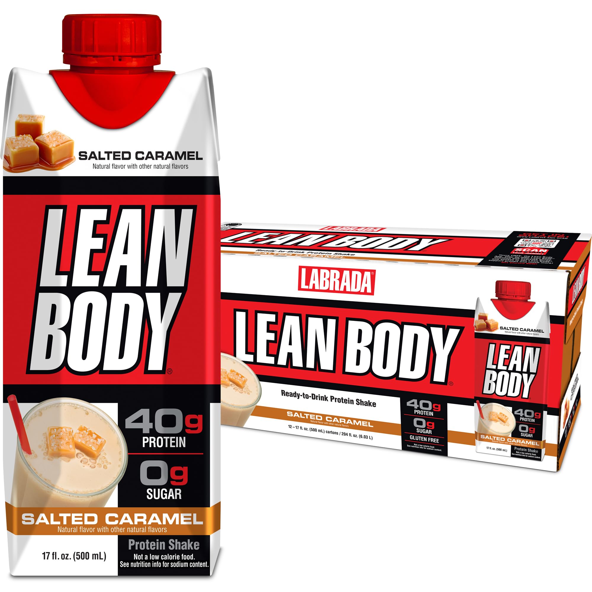 Lean Body Ready-to-Drink Salted Caramel Protein Shake, 40g Protein, Whey Blend Labrada Au supplements