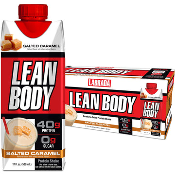 Lean Body Ready-to-Drink Salted Caramel Protein Shake, 40g Protein, Whey Blend Labrada Au supplements