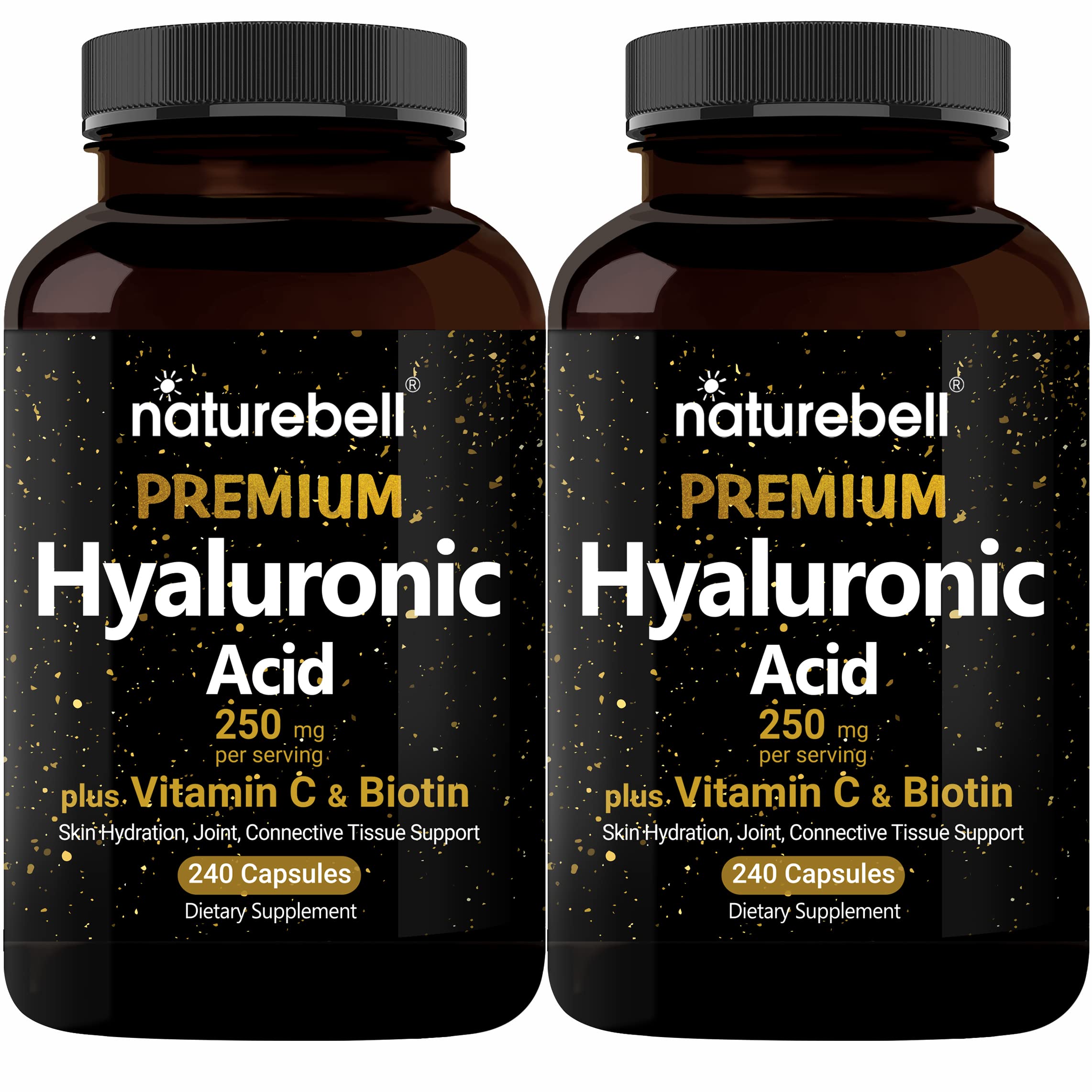 NatureBell 2 Pack Plant Based Hyaluronic Acid Supplements 250mg with 25mg Vitamin C NatureBell Au supplements